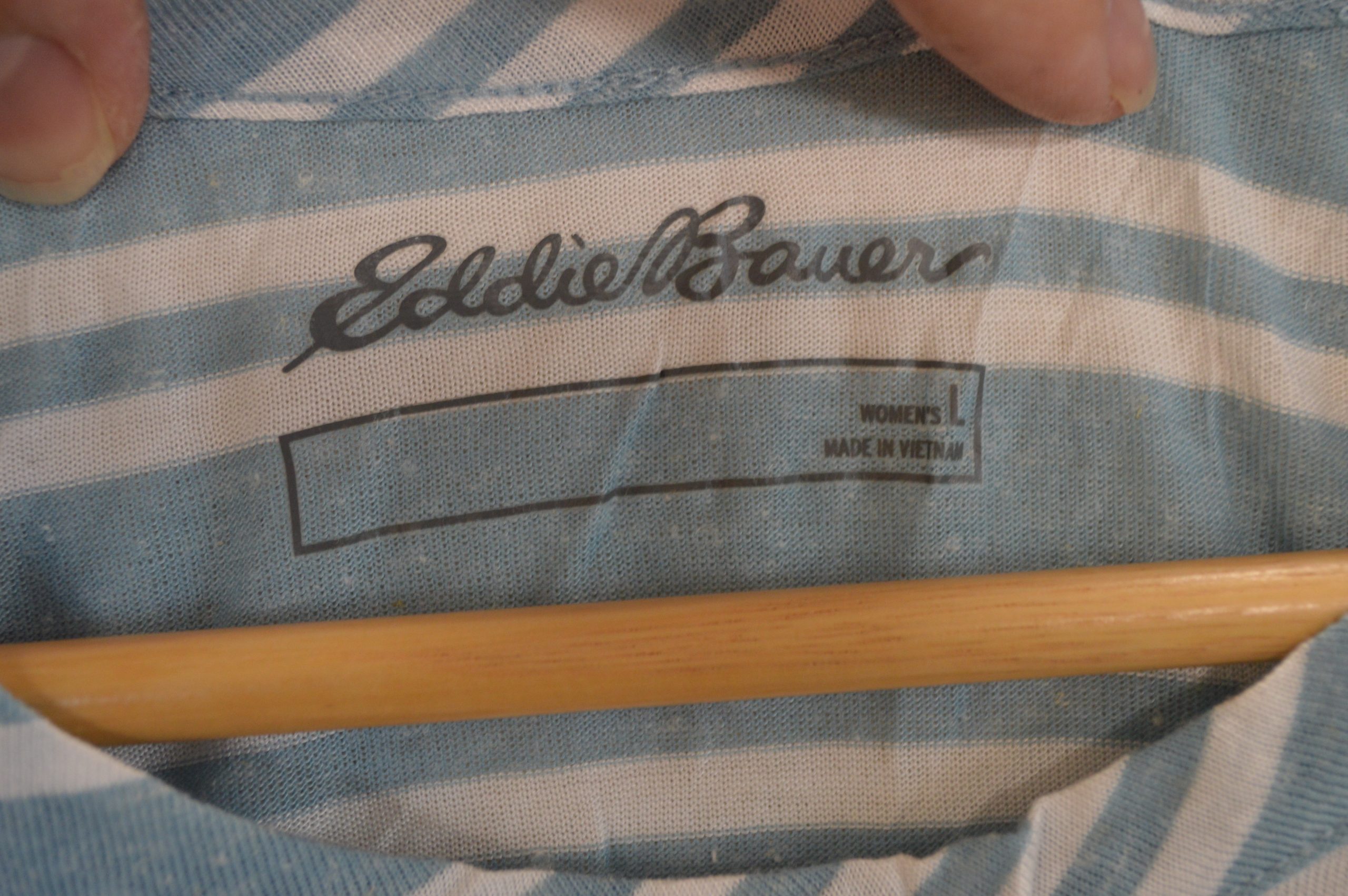 Eddie Bauer Blue & White Striped Women's Tank Top Large image 3
