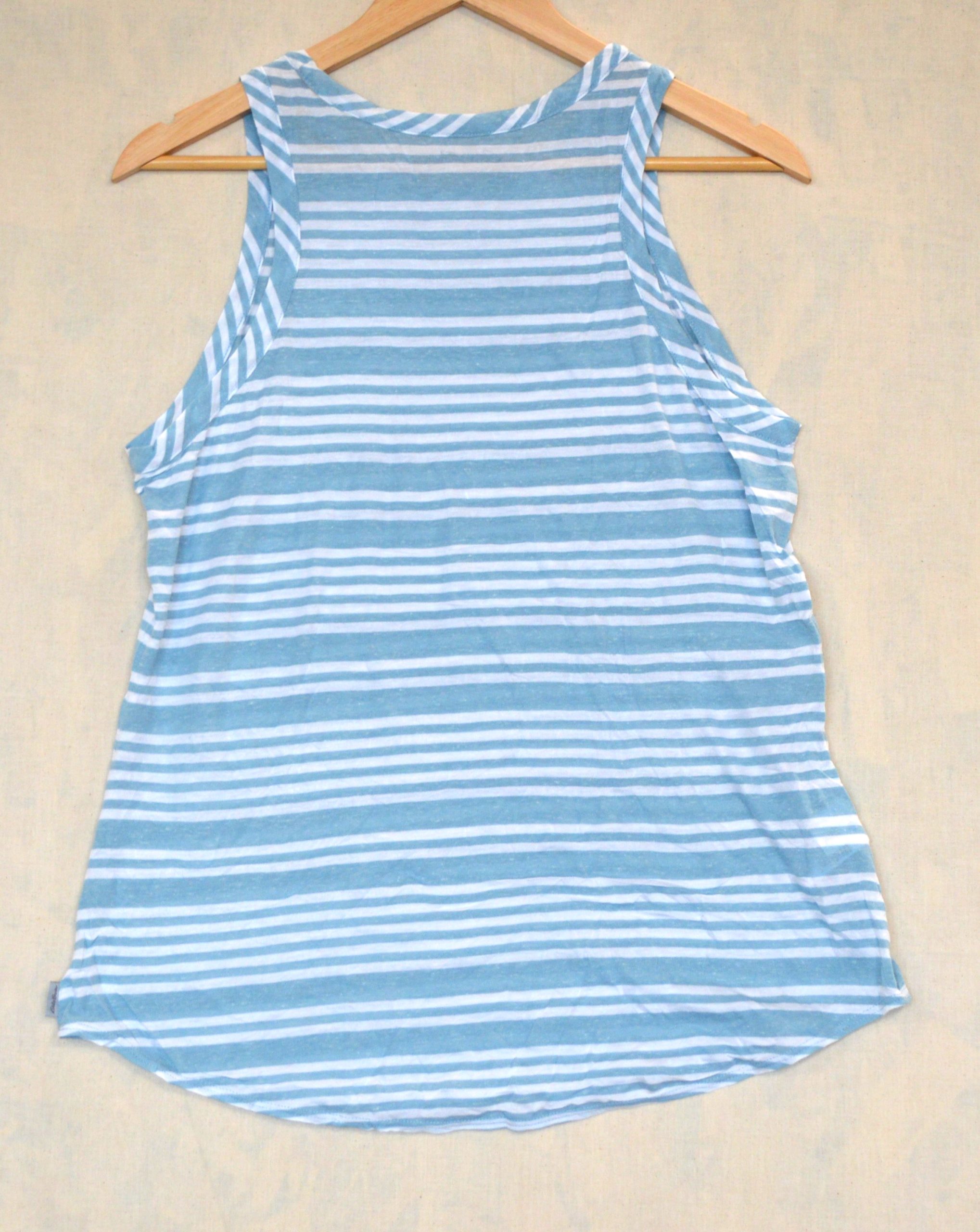 Eddie Bauer Blue & White Striped Women's Tank Top Large image 2