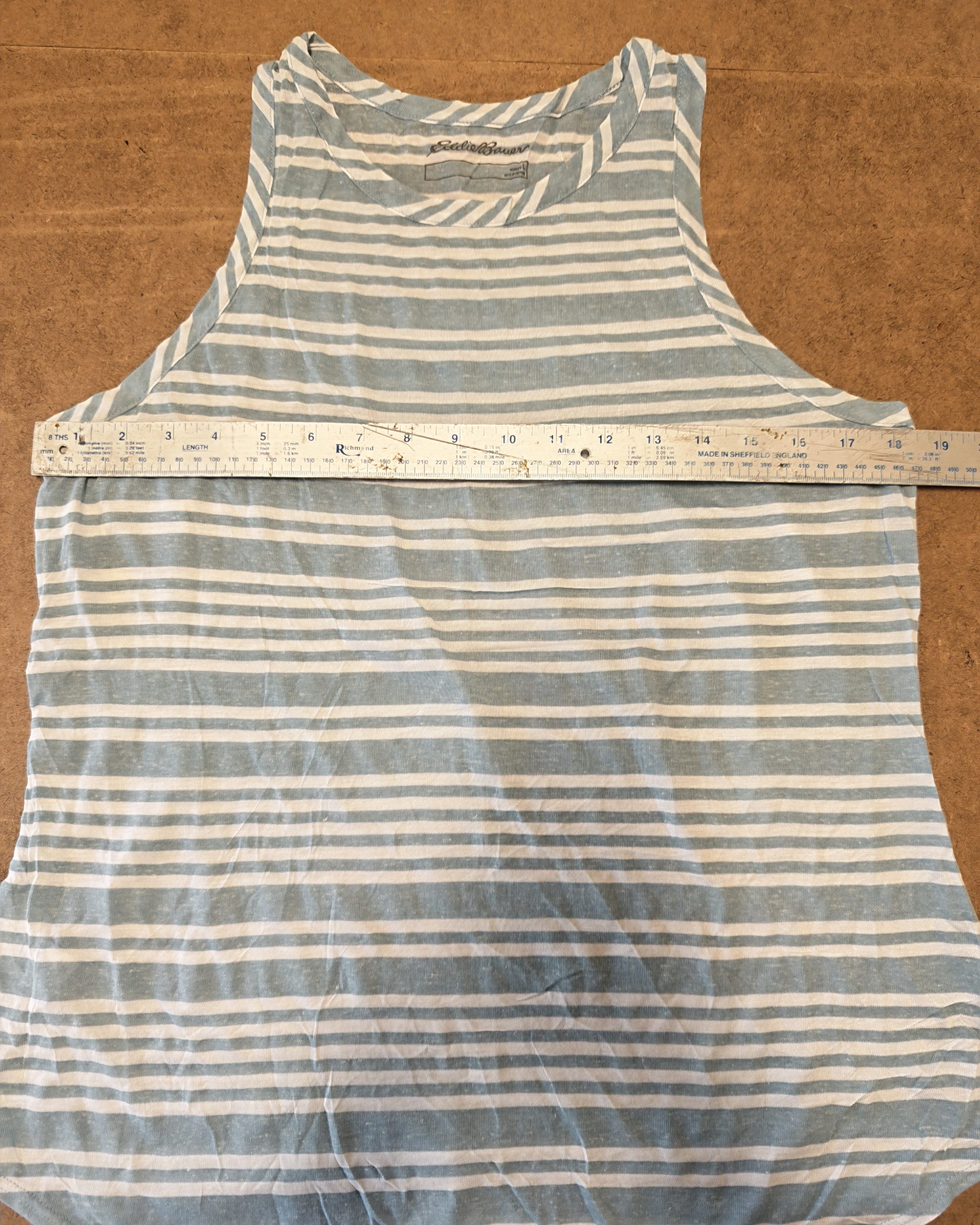 Eddie Bauer Blue & White Striped Women's Tank Top Large image 5