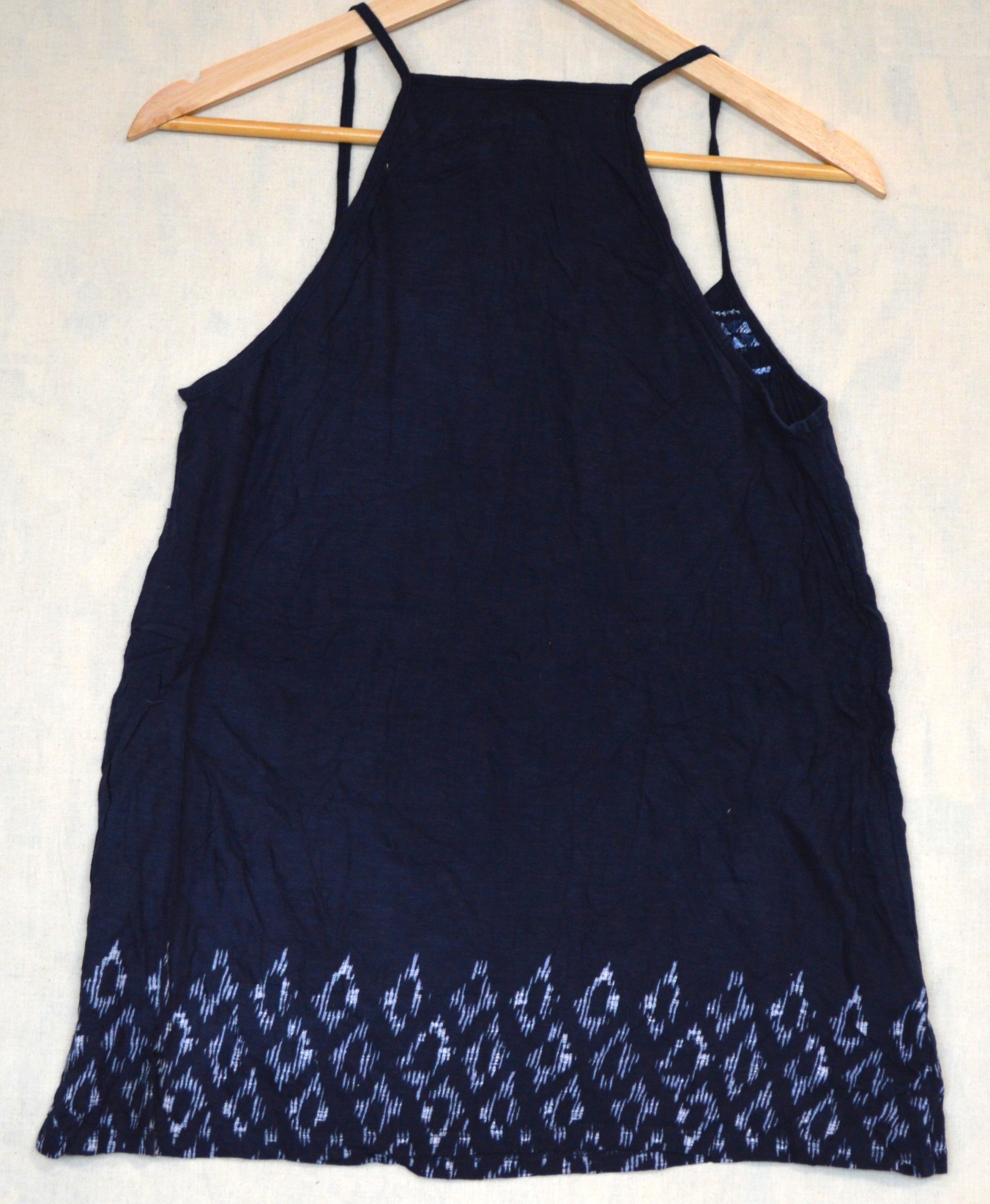 Eddie Bauer Blue Cotton Embroidered Spaghetti Strap Top M image 2