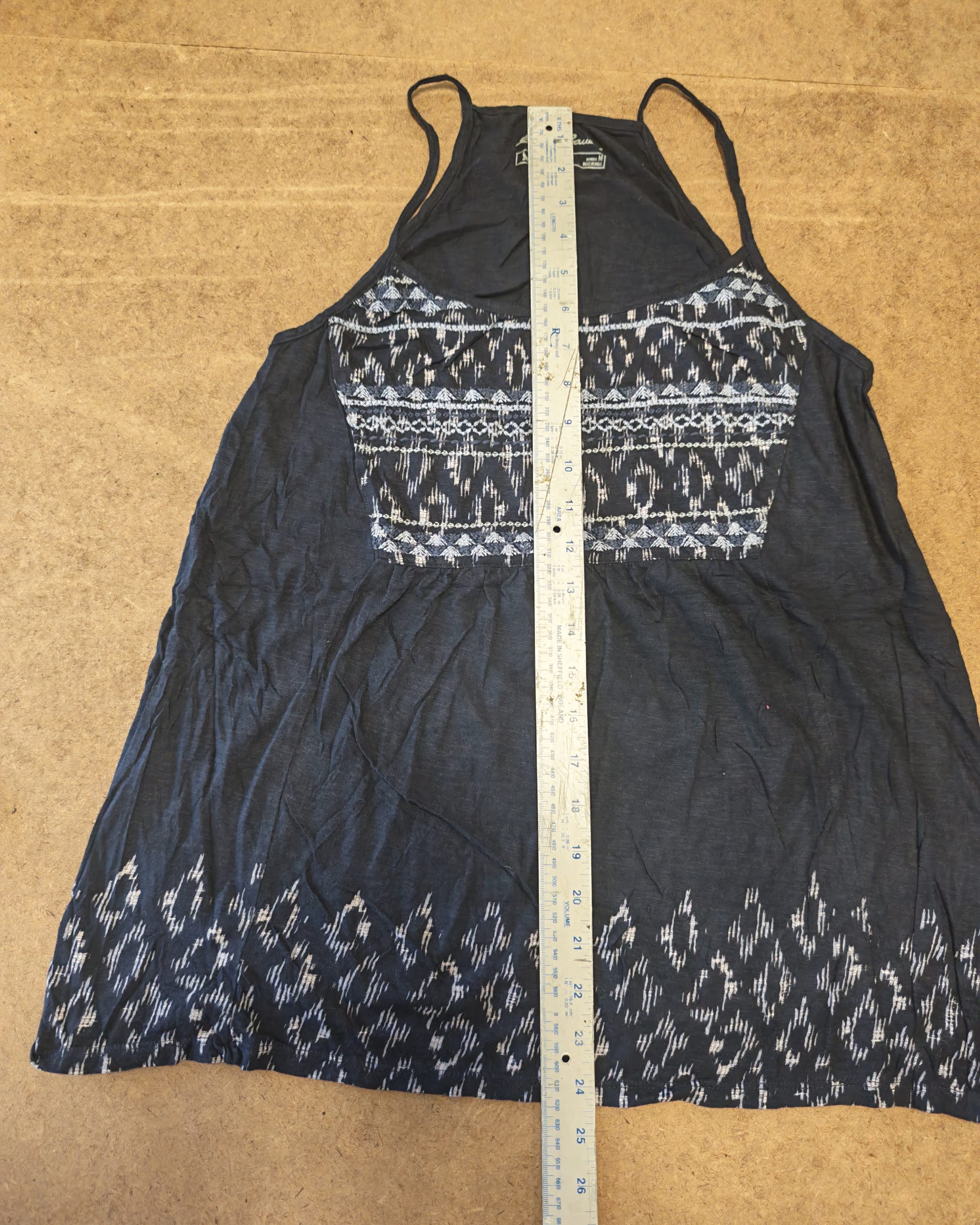 Eddie Bauer Blue Cotton Embroidered Spaghetti Strap Top M image 6