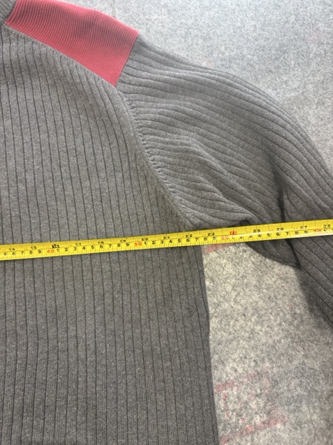 Timberland Grey Ribbed Half Zip Sweater Red Details Large image 7