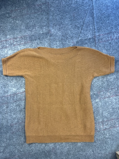White Stuff Tan Knit Short Sleeve Sweater