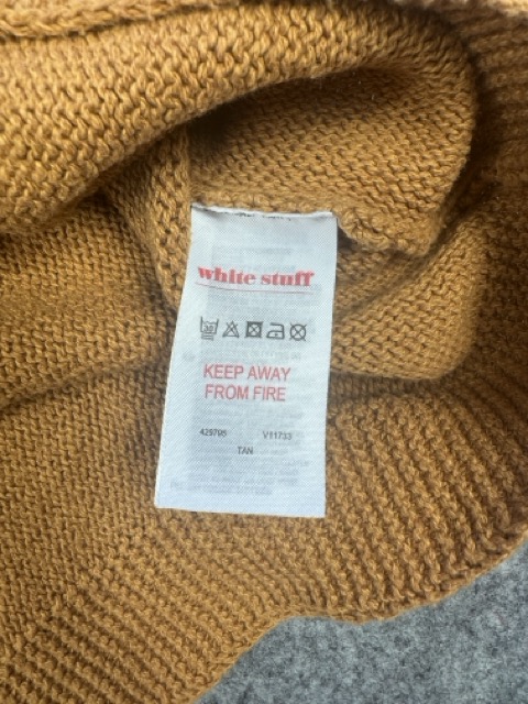White Stuff Tan Knit Short Sleeve Sweater image 3