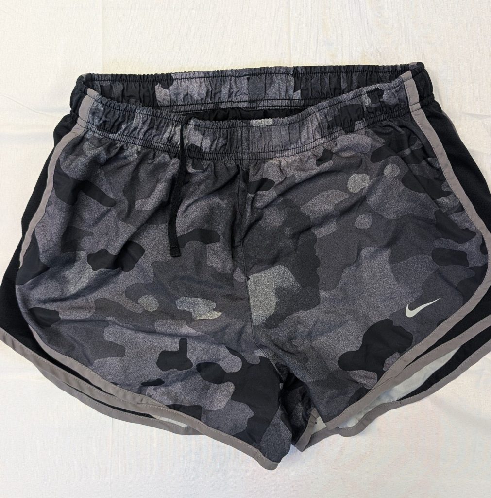 Nike Black & Grey Camo Dri-FIT Running Shorts Medium