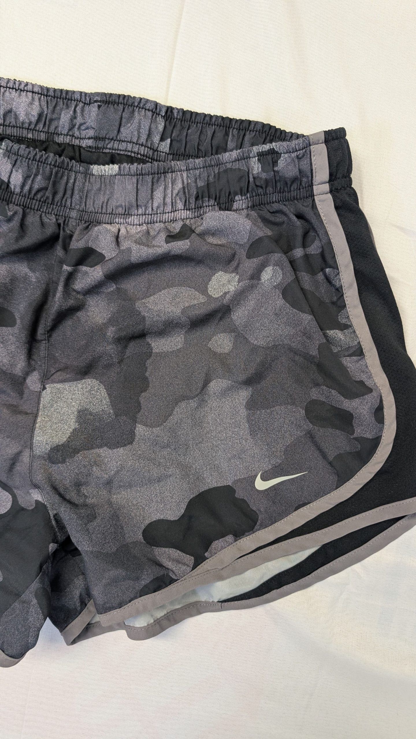 Nike Black & Grey Camo Dri-FIT Running Shorts Medium image 2