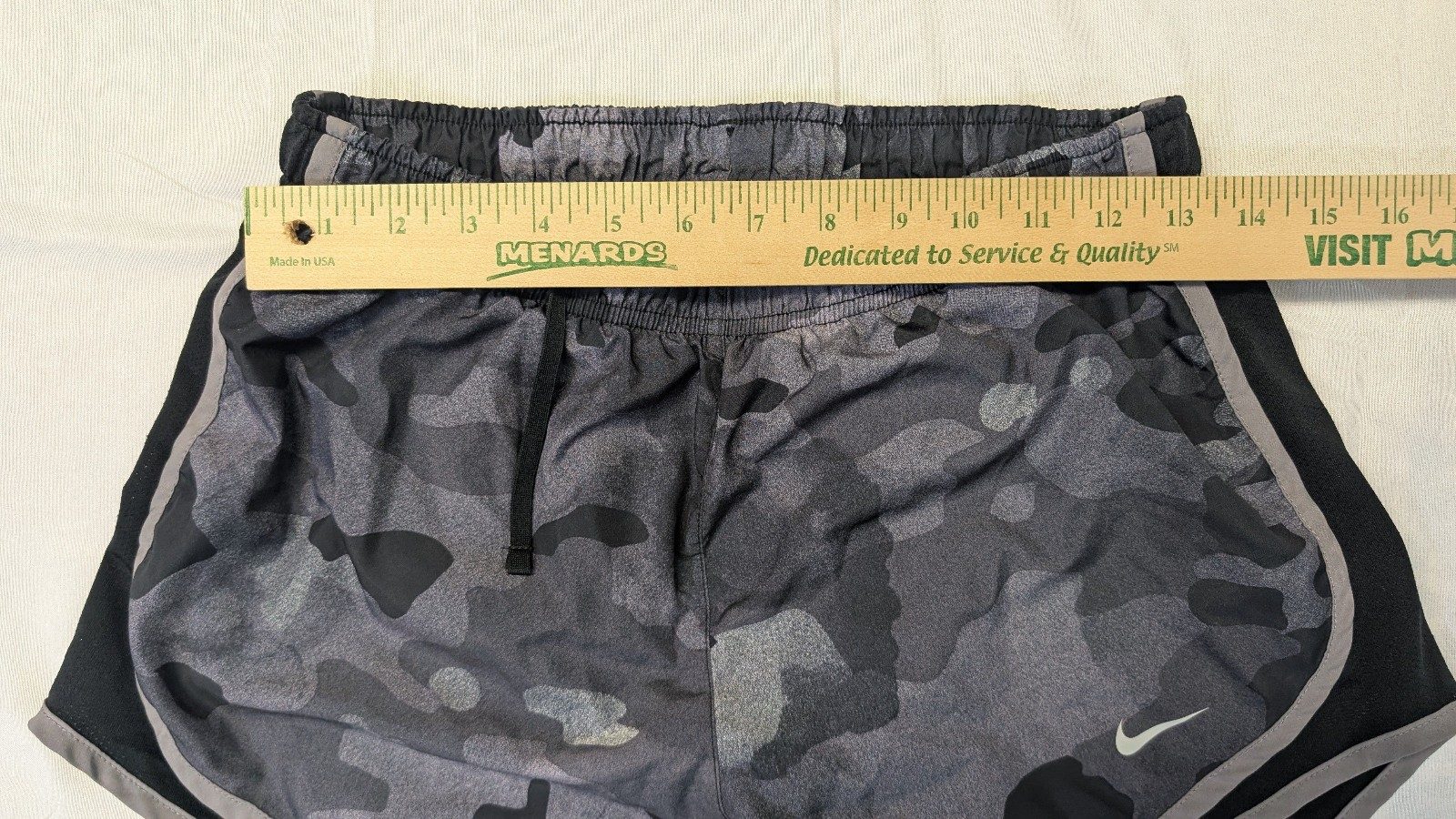 Nike Black & Grey Camo Dri-FIT Running Shorts Medium image 4
