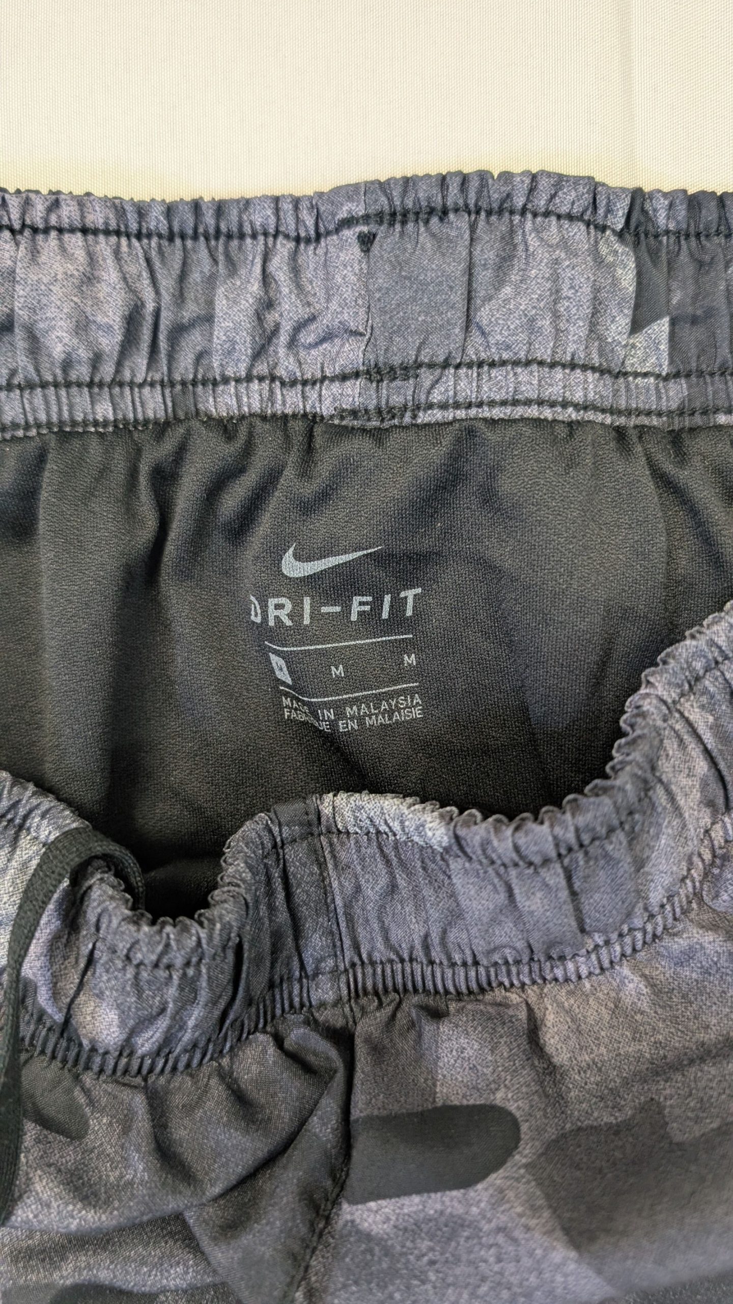 Nike Black & Grey Camo Dri-FIT Running Shorts Medium image 5