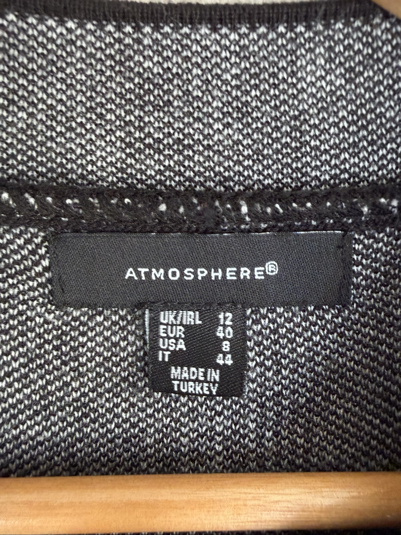 Atmosphere Black & Grey Checked Sleeveless Knit Dress UK 12 Elegant Casual image 3