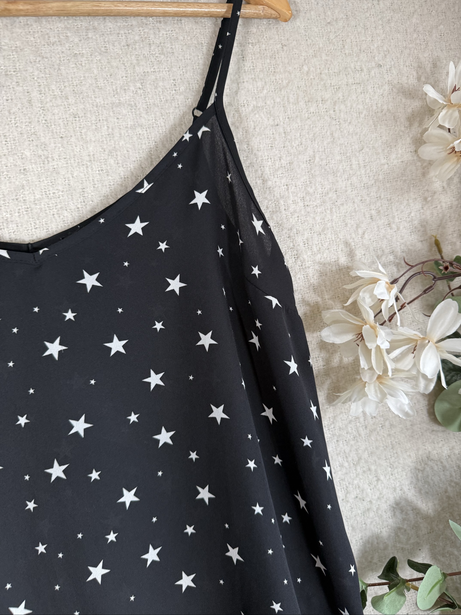 Atmosphere Black & White Star Print Cami Top UK 12 Lightweight Summer image 2
