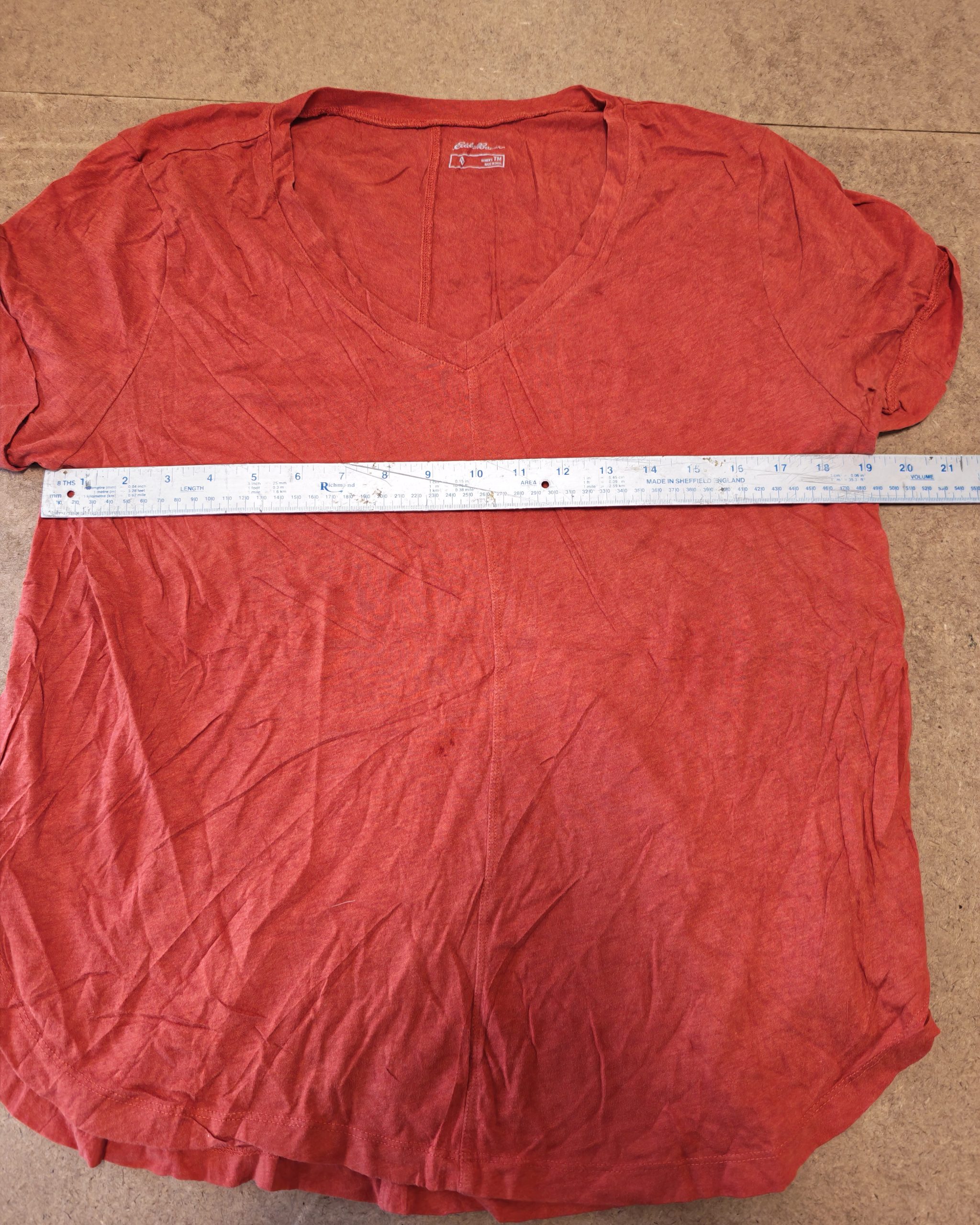 Eddie Bauer Rust Orange V-Neck T-Shirt Size M Women image 5