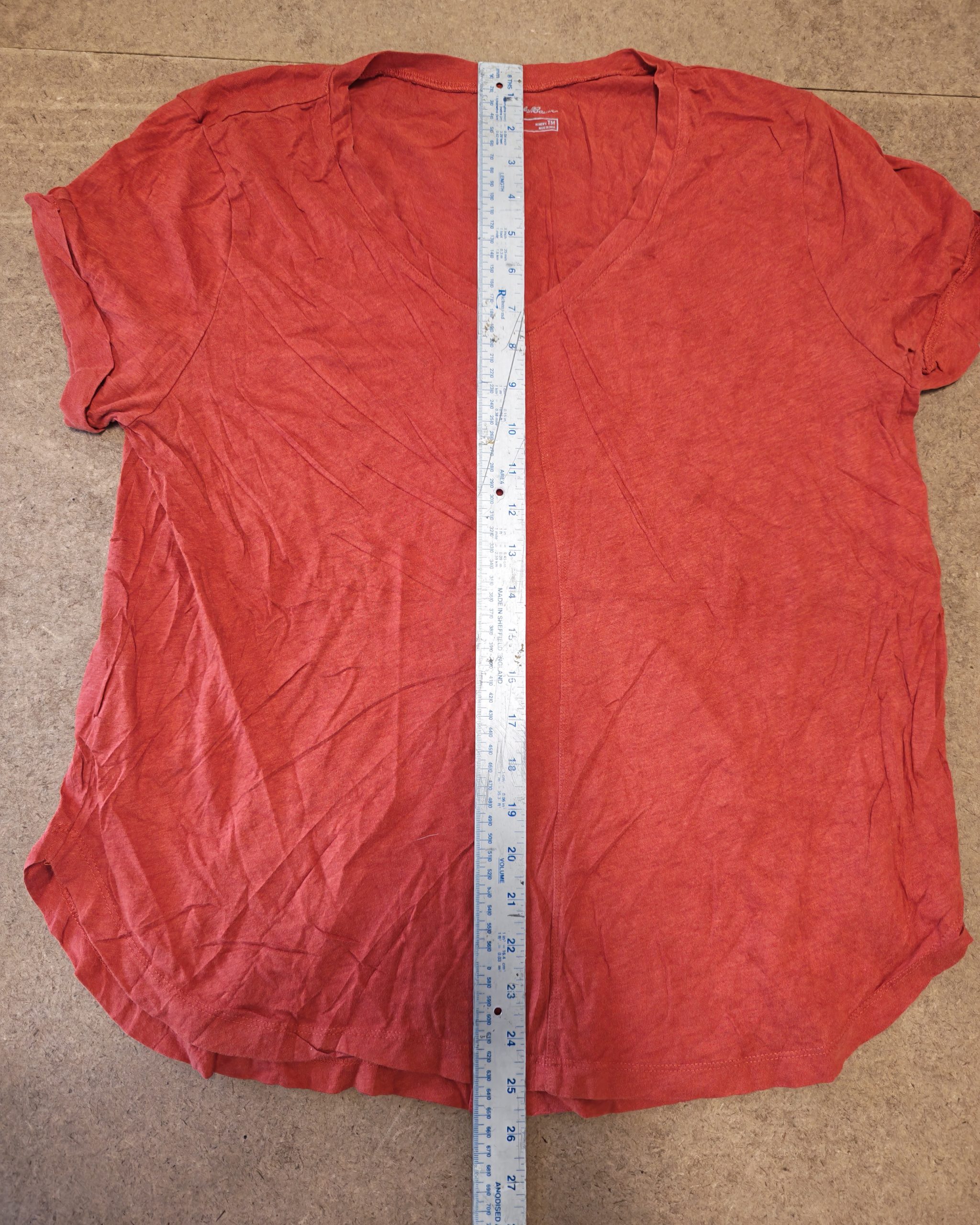 Eddie Bauer Rust Orange V-Neck T-Shirt Size M Women image 6