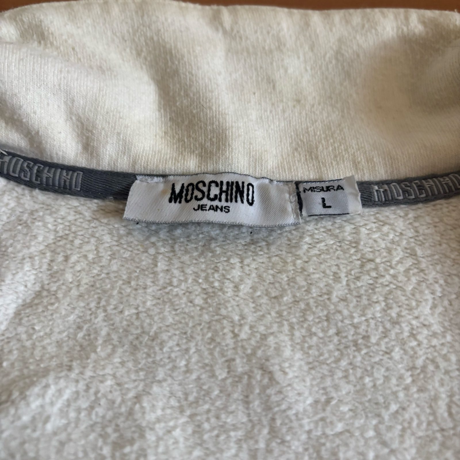 Moschino Cream Zip Up Sweatshirt Large image 5