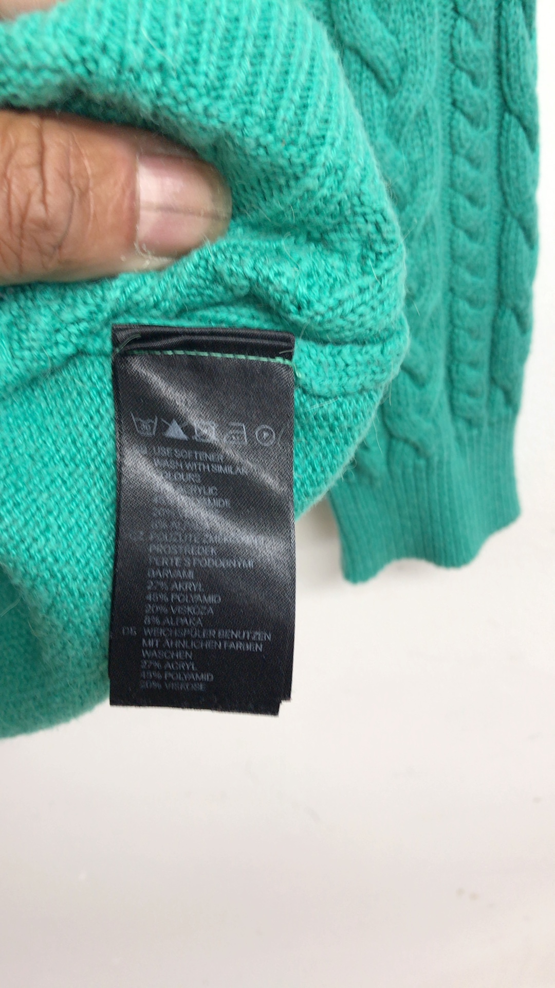 H&M Green Cable Knit Jumper Sweater Small image 2