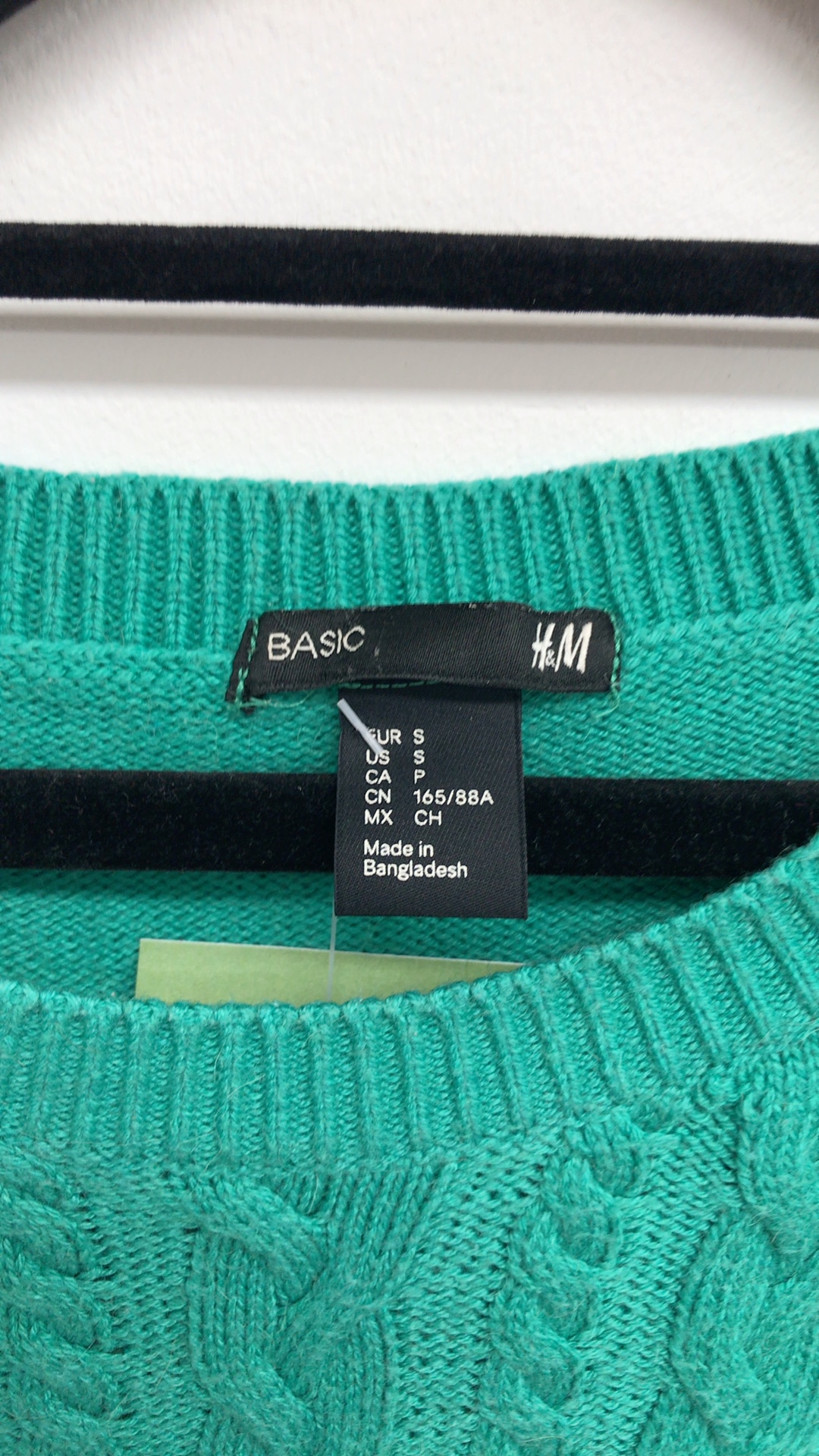 H&M Green Cable Knit Jumper Sweater Small image 3