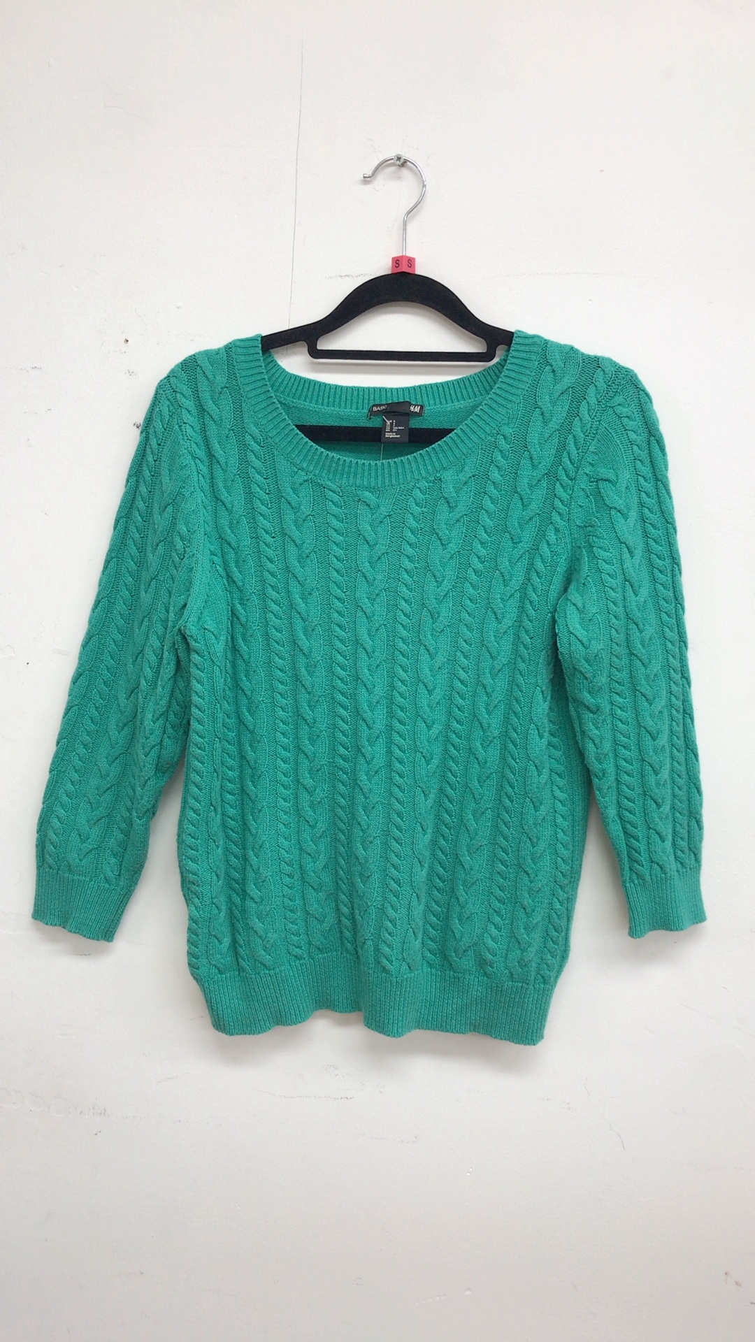 H&M Green Cable Knit Jumper Sweater Small image 4
