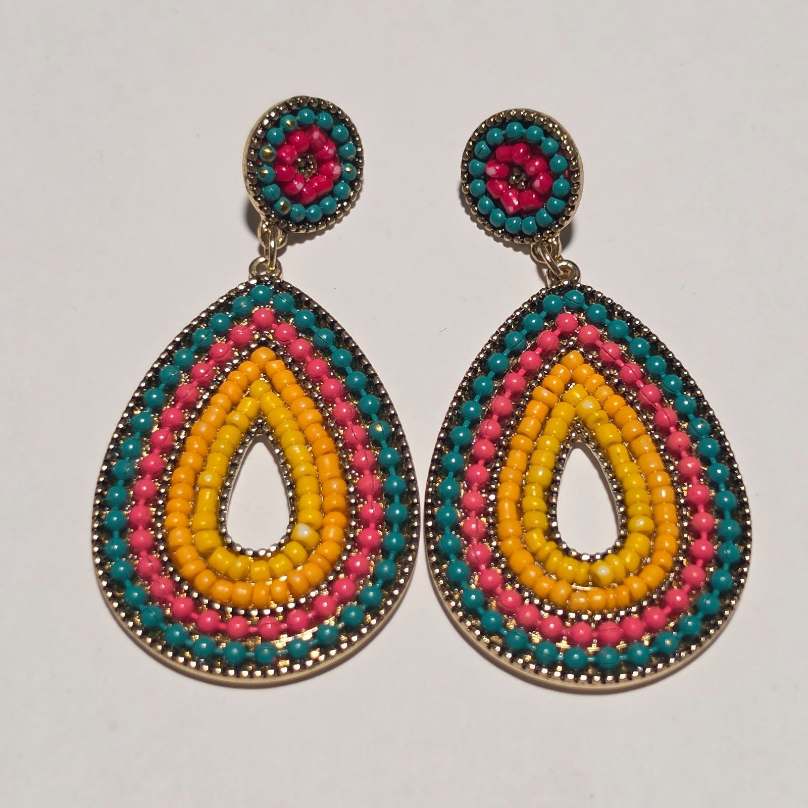 Handmade Multi Colour Beaded earrings