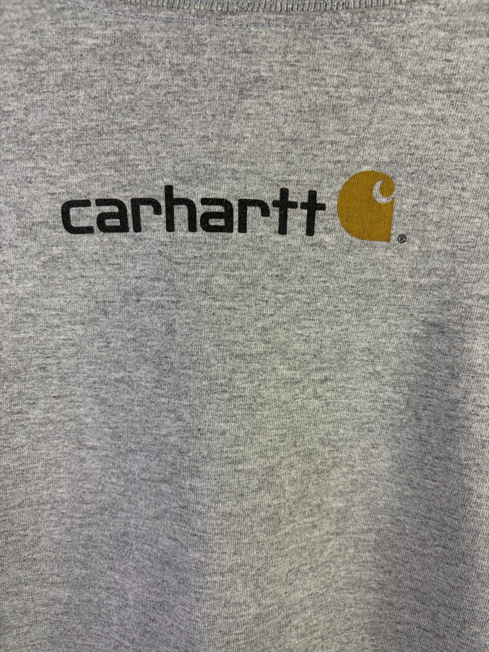 Carhartt K298 Signature Logo Long Sleeve T-Shirt Mens 2XL Tall Heather Grey Cotton image 5