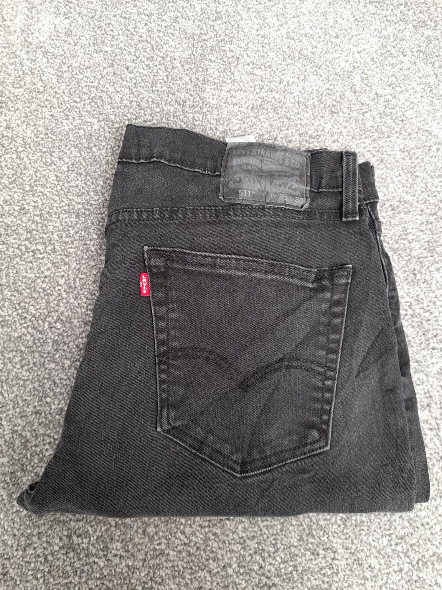 Levi's Black 511 Slim Fit Denim Jeans 36" image 2
