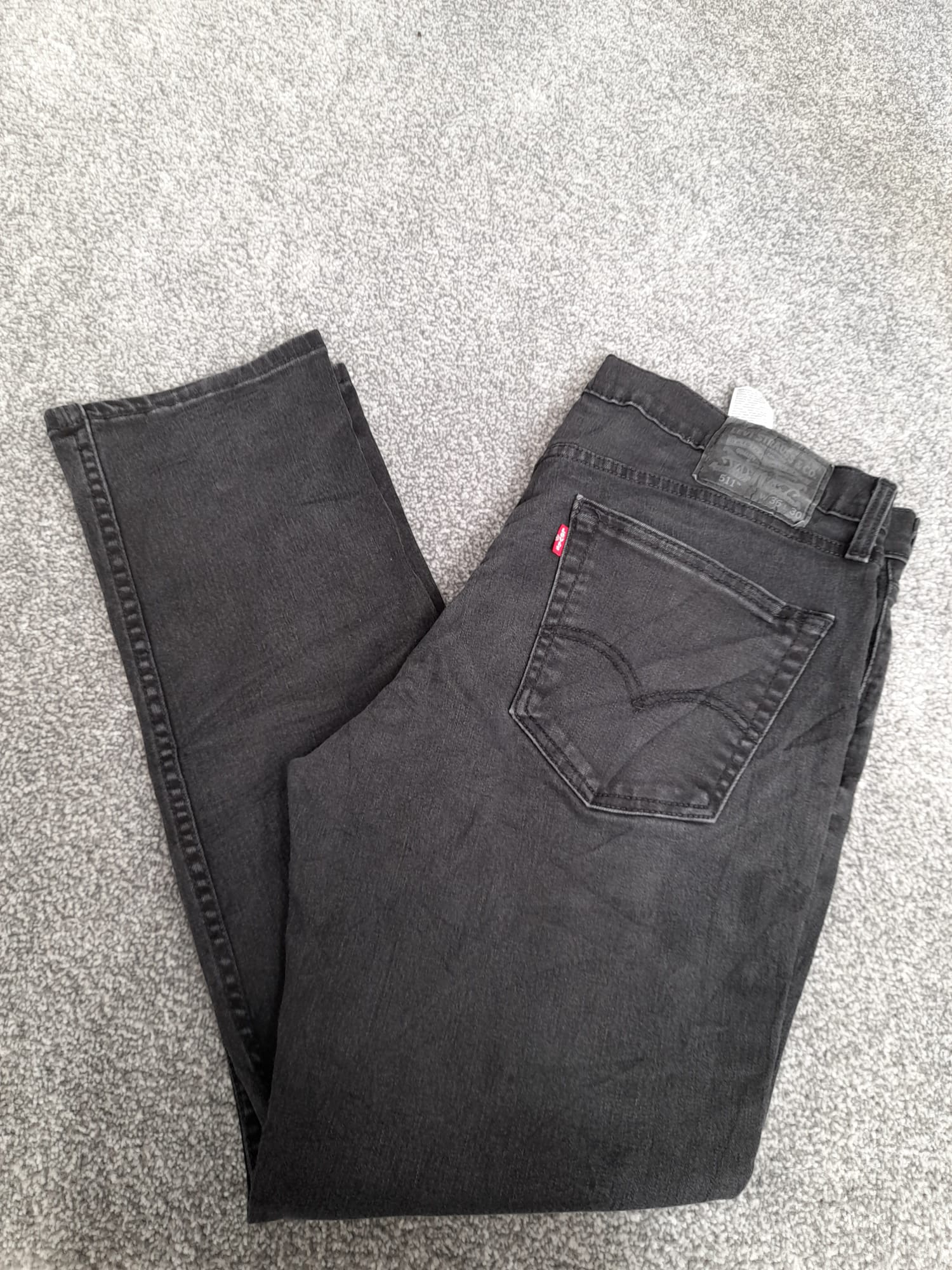 Levi's Black 511 Slim Fit Denim Jeans 36" image 3