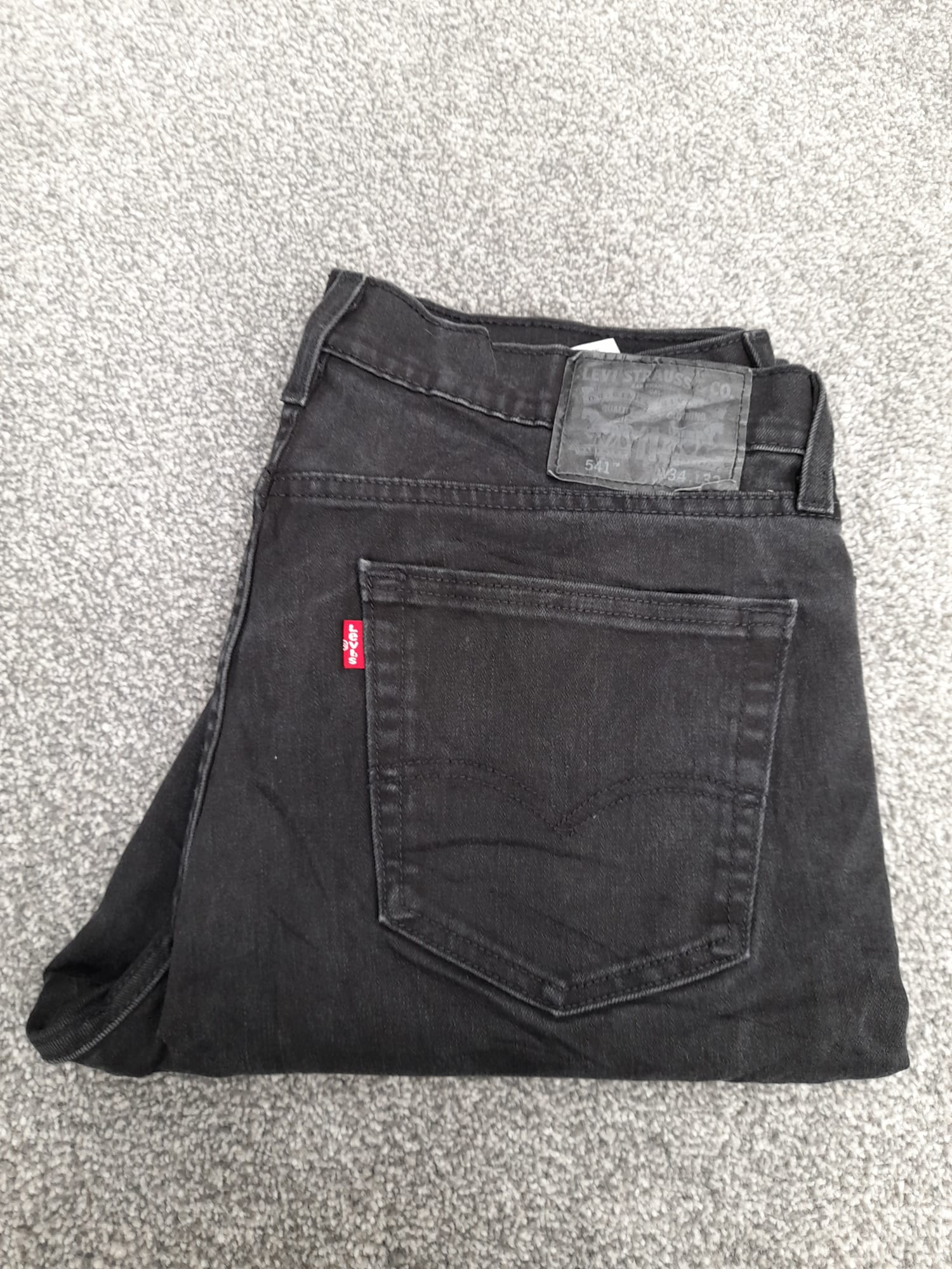 Levi's Black 541 Athletic Fit Denim Jeans Red Tab 34"