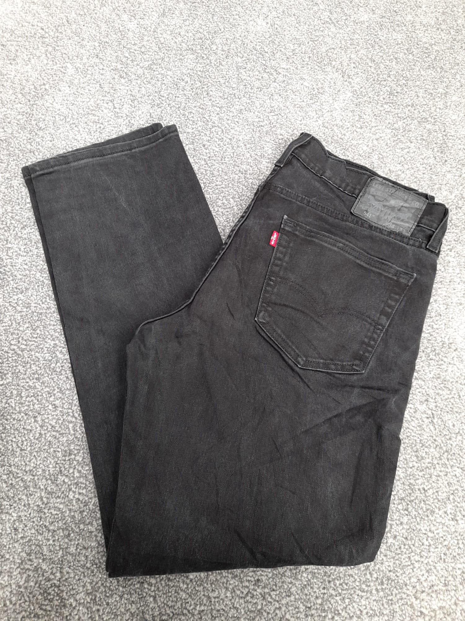 Levi's Black 541 Athletic Fit Denim Jeans Red Tab 34" image 3