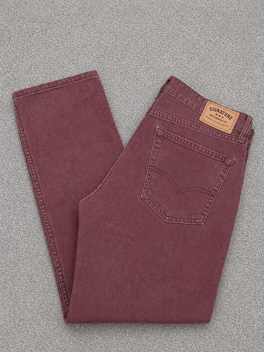 Levi's Signature Burgundy Slim Straight Fit Jeans 36"