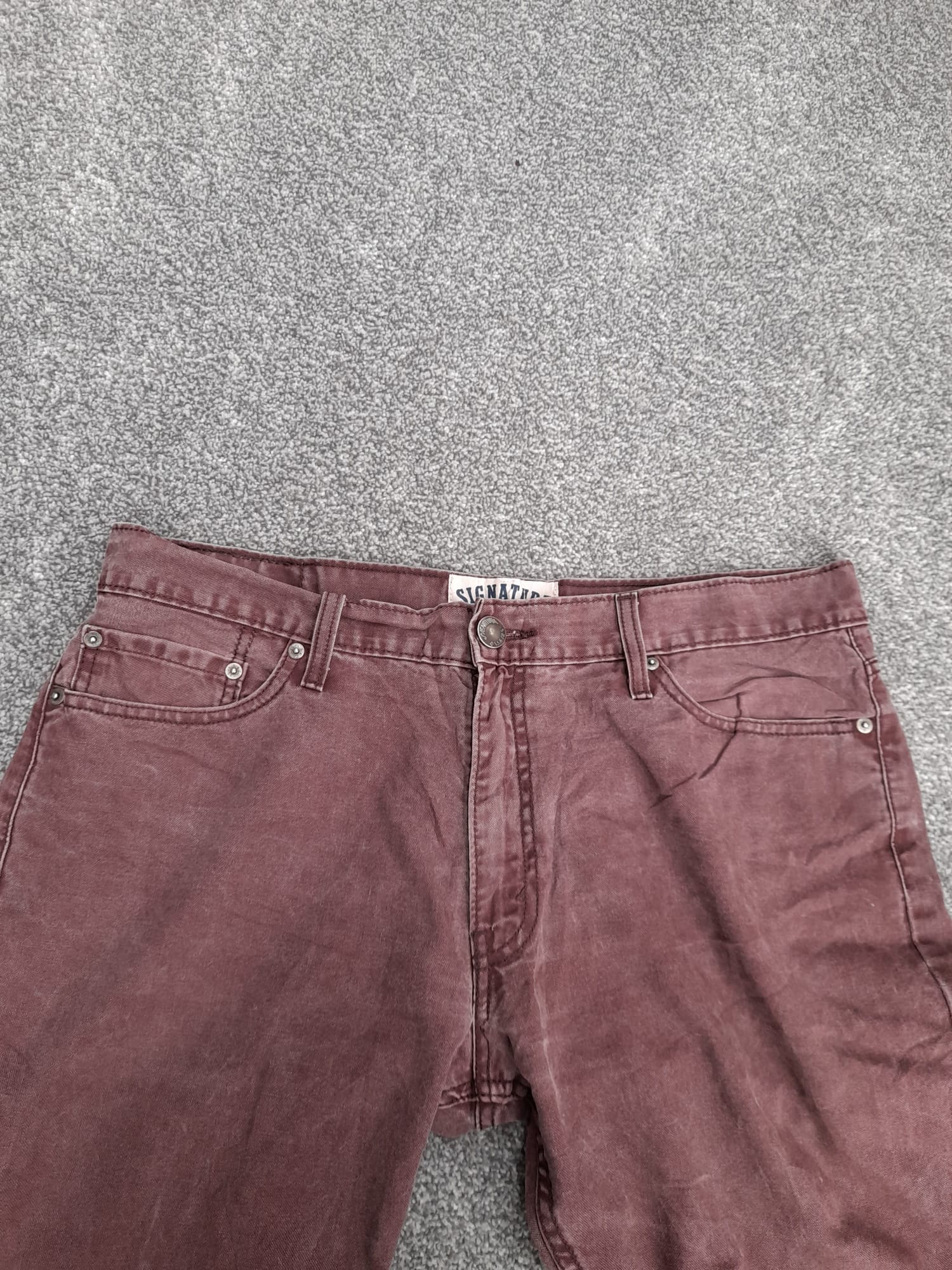 Levi's Signature Burgundy Slim Straight Fit Jeans 36" image 3
