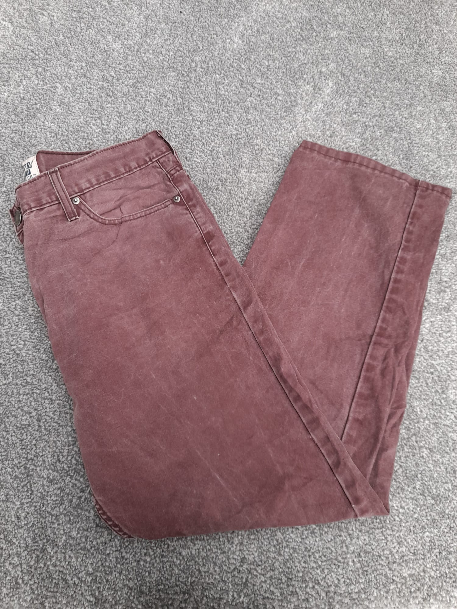 Levi's Signature Burgundy Slim Straight Fit Jeans 36" image 6