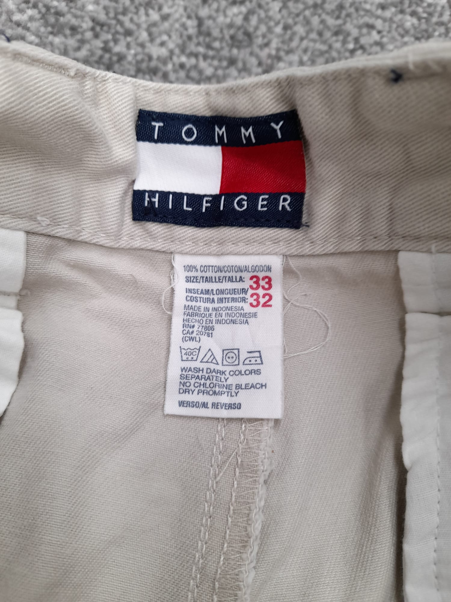 Tommy Hilfiger Beige Cotton Trousers 33" image 4