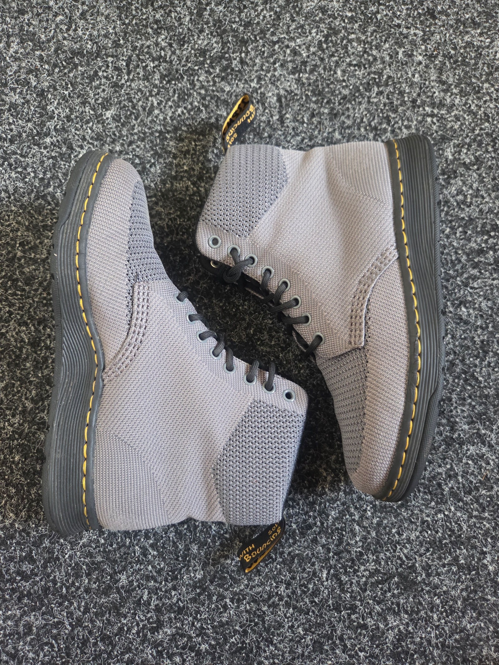 Dr. Martens Knit Rigal Boots Grey Women’s UK 6.5 Lightweight SoftWair Ankle Boots