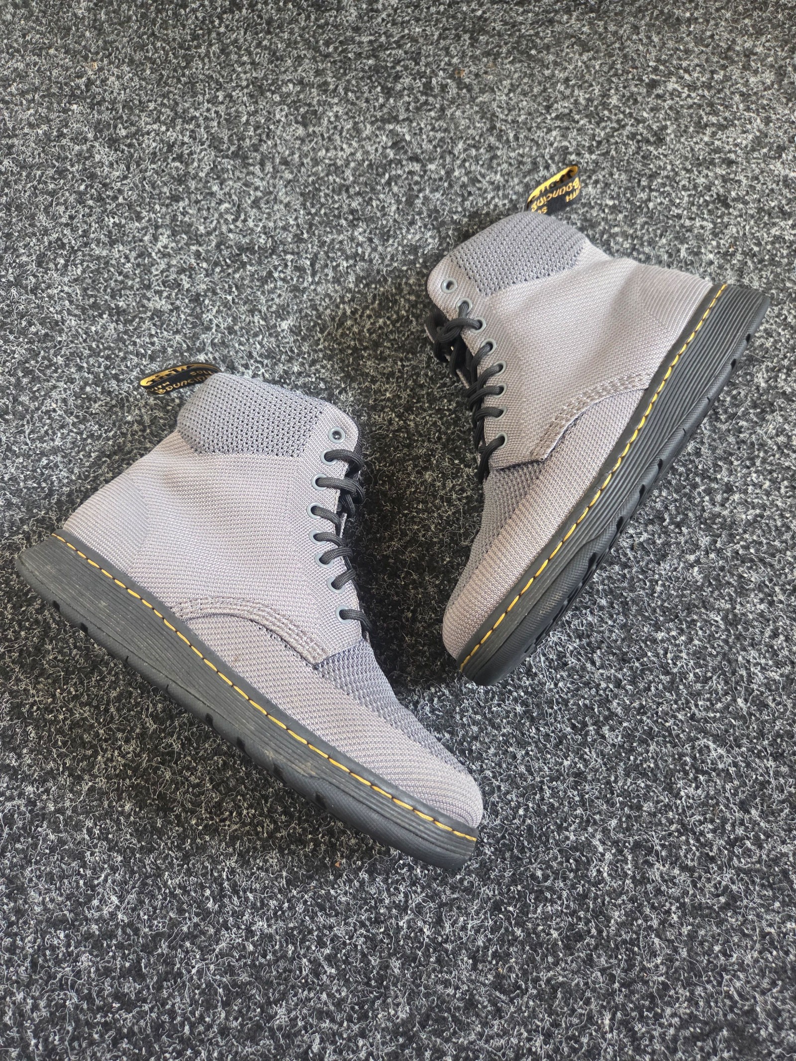 Dr. Martens Knit Rigal Boots Grey Women’s UK 6.5 Lightweight SoftWair Ankle Boots image 2