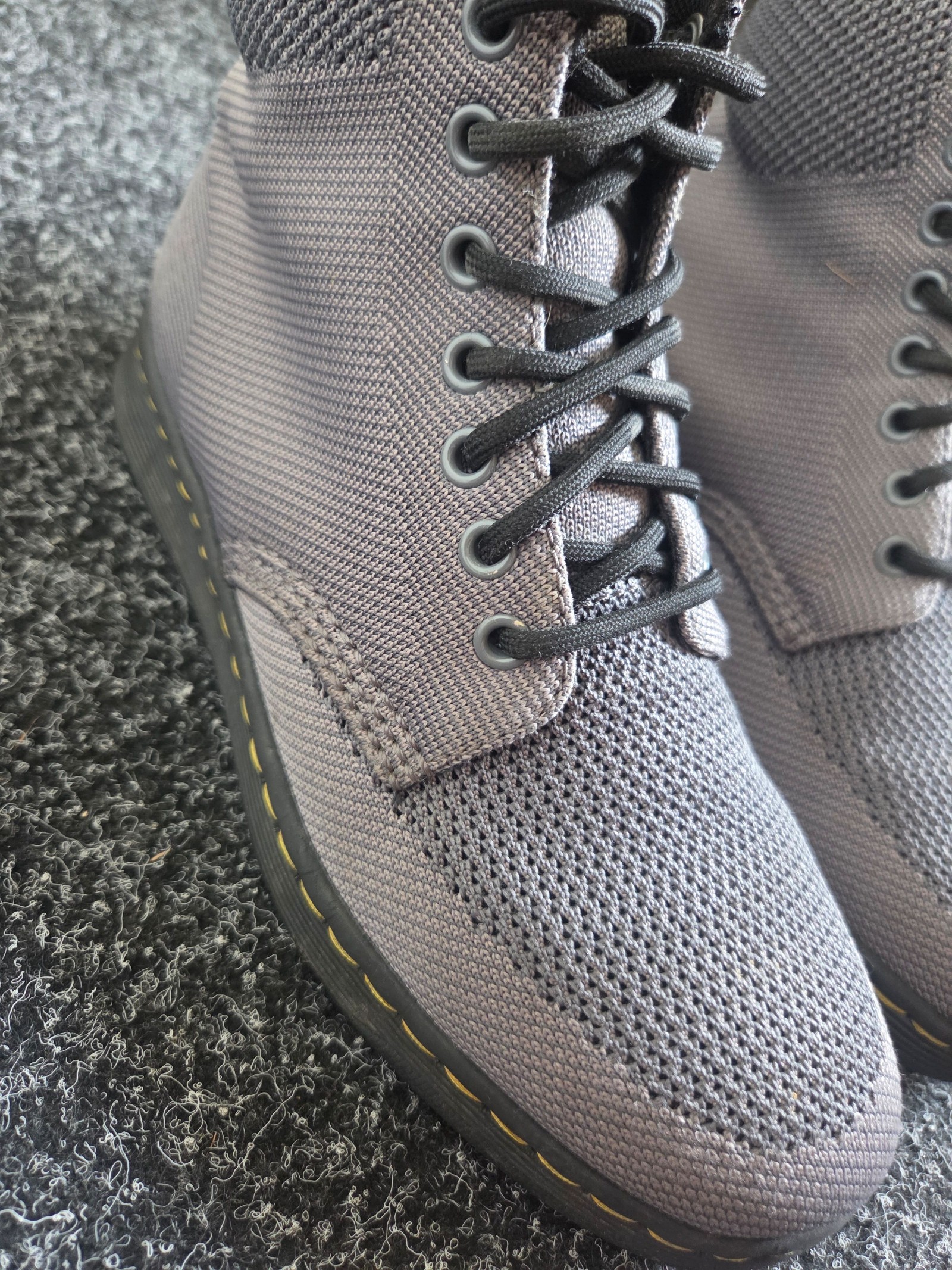 Dr. Martens Knit Rigal Boots Grey Women’s UK 6.5 Lightweight SoftWair Ankle Boots image 3