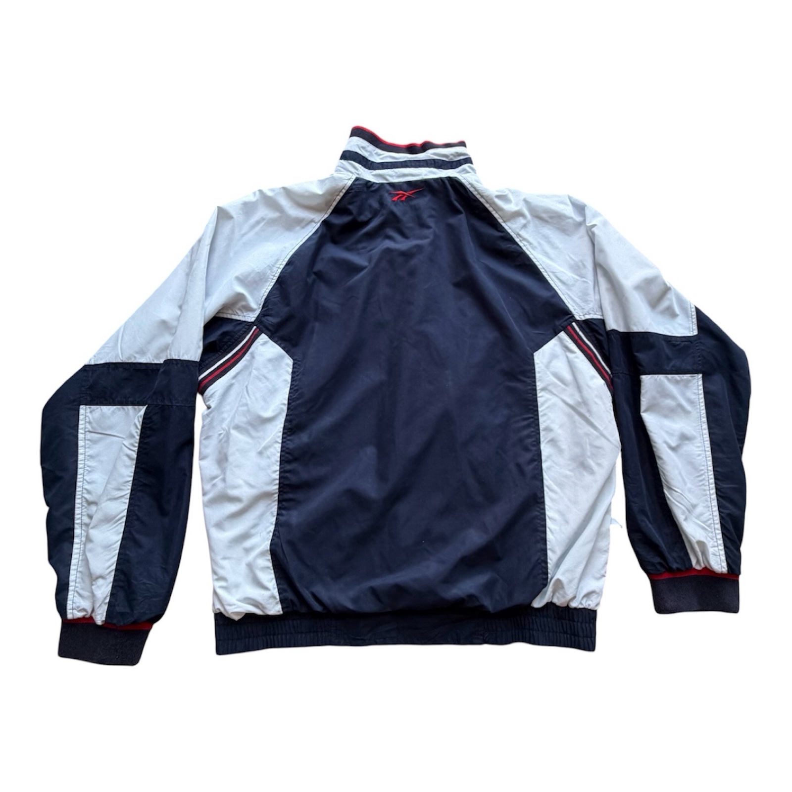 Reebok Vintage Windbreaker Jacket Mens M Navy White Full Zip Sportswear (Menswear) image 2