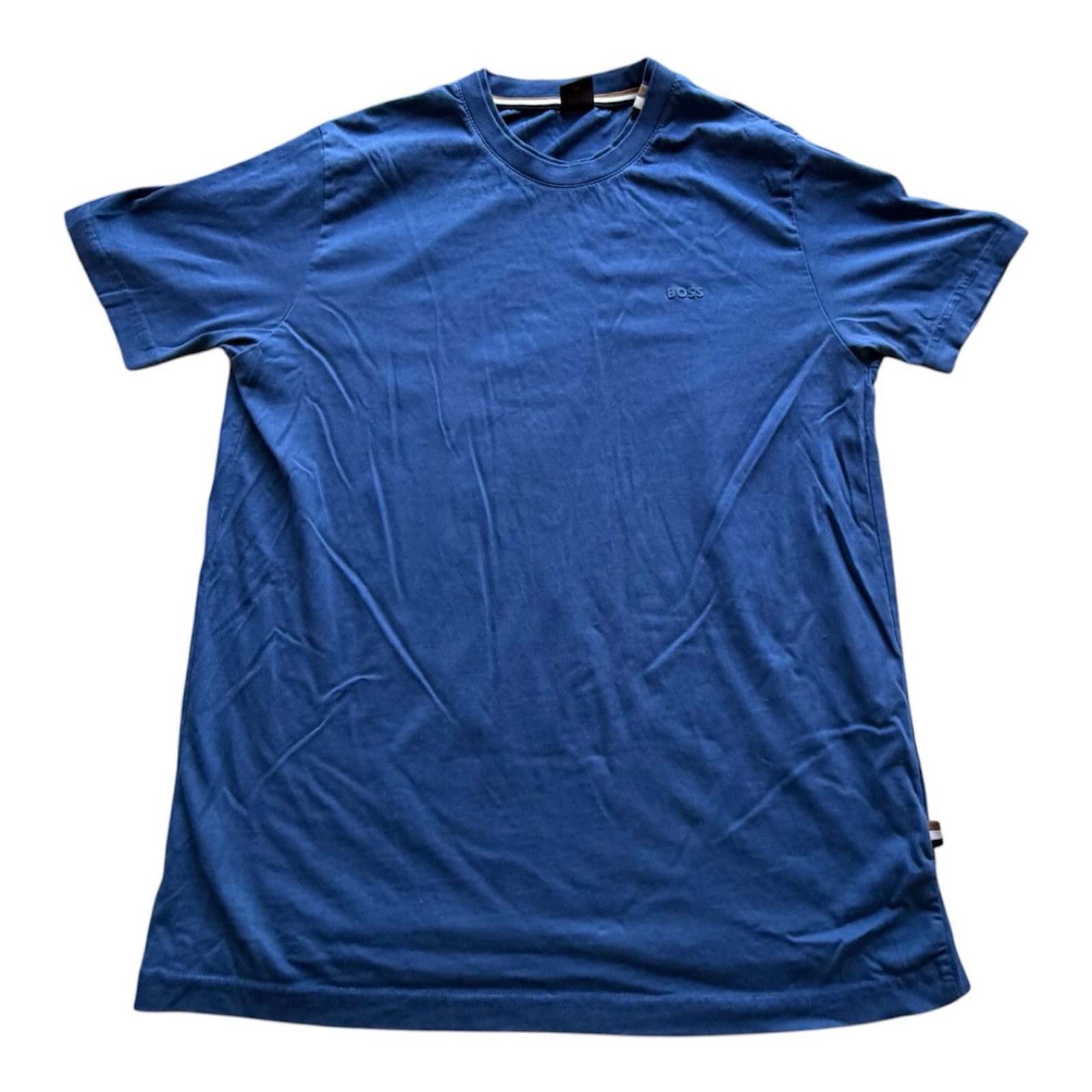 Hugo Boss Crew Neck T-Shirt XXL Blue Embroidered Logo Menswear