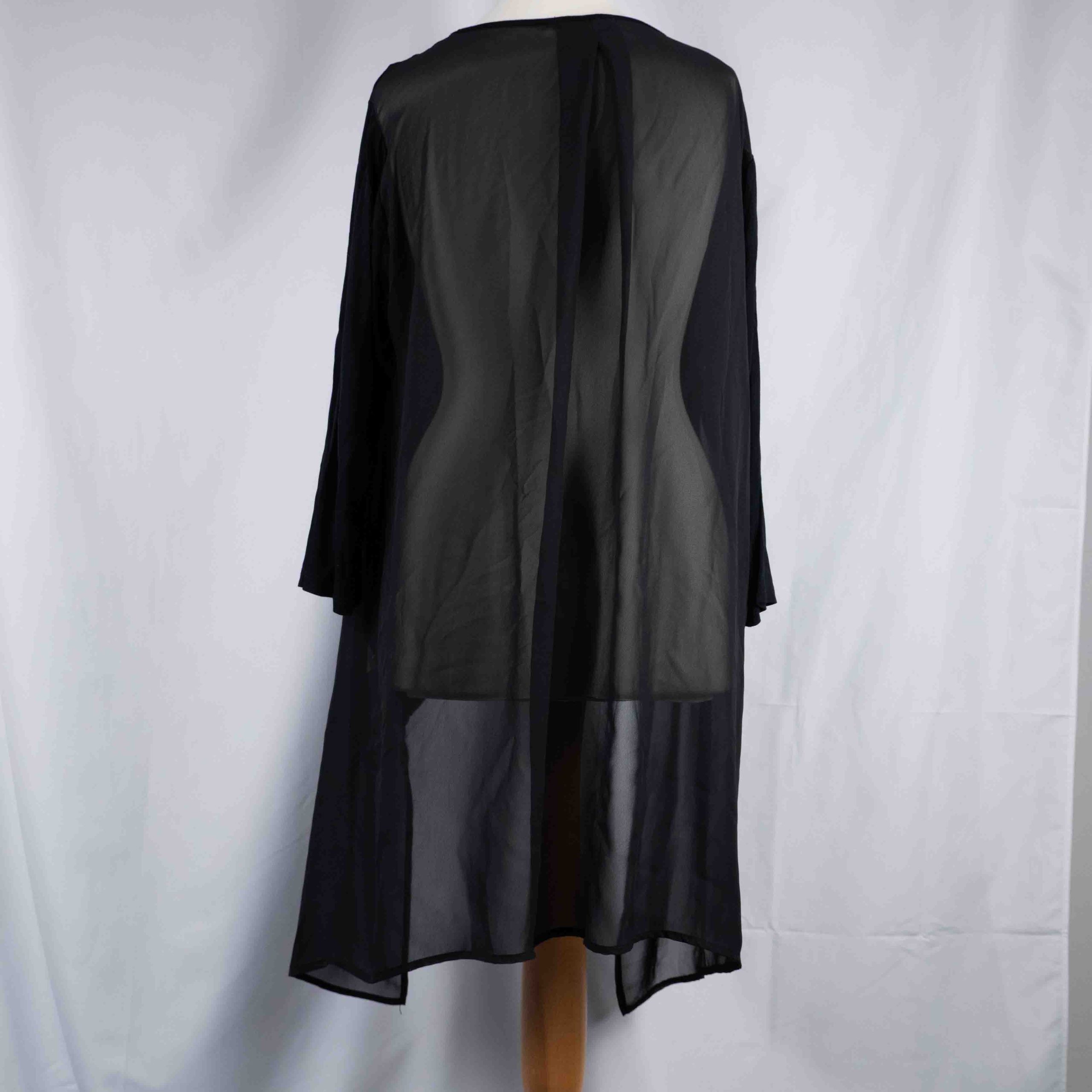 Cha Cha Vente Black High Low Sheer Back Long Sleeve Top One Size Pre-Owned image 5