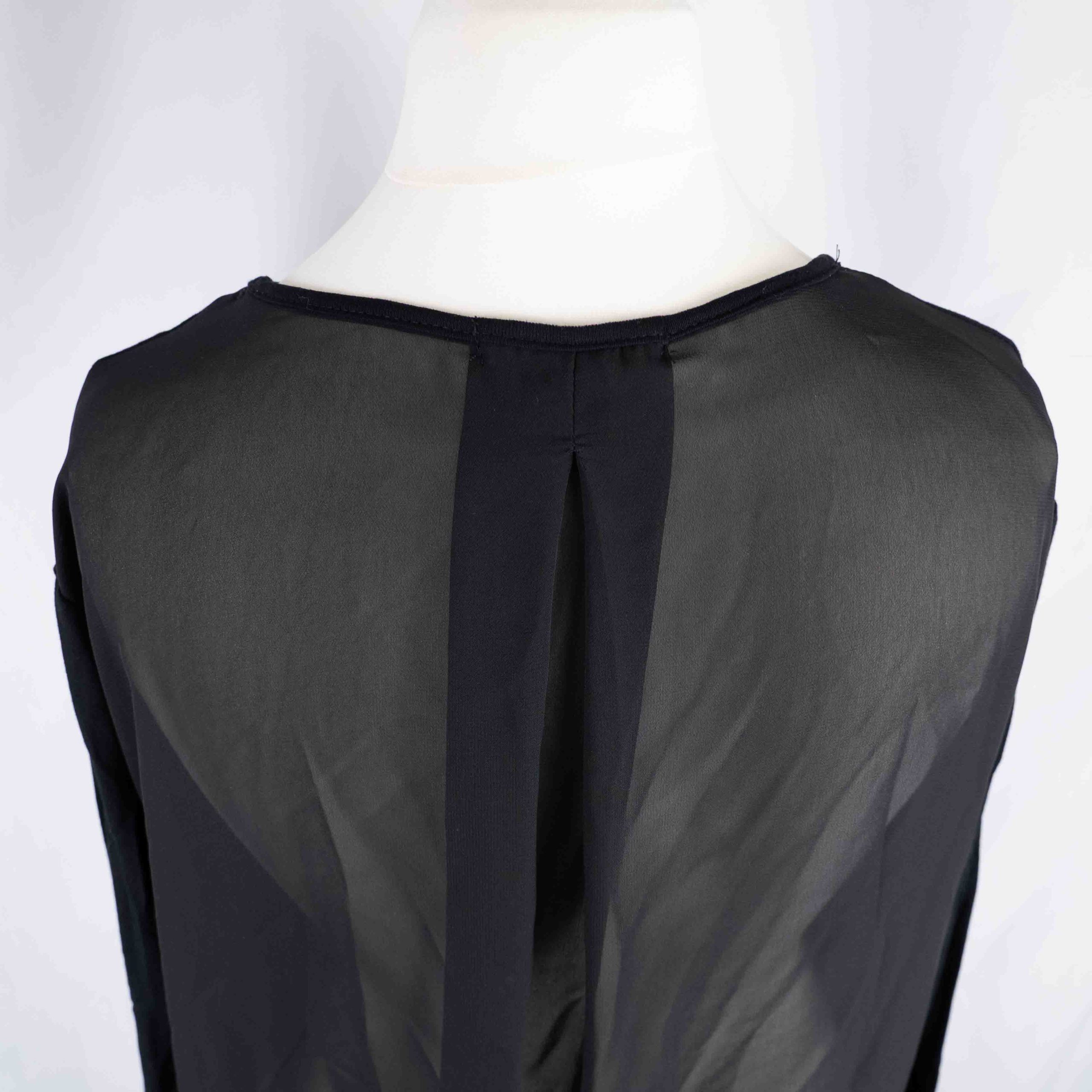 Cha Cha Vente Black High Low Sheer Back Long Sleeve Top One Size Pre-Owned image 6
