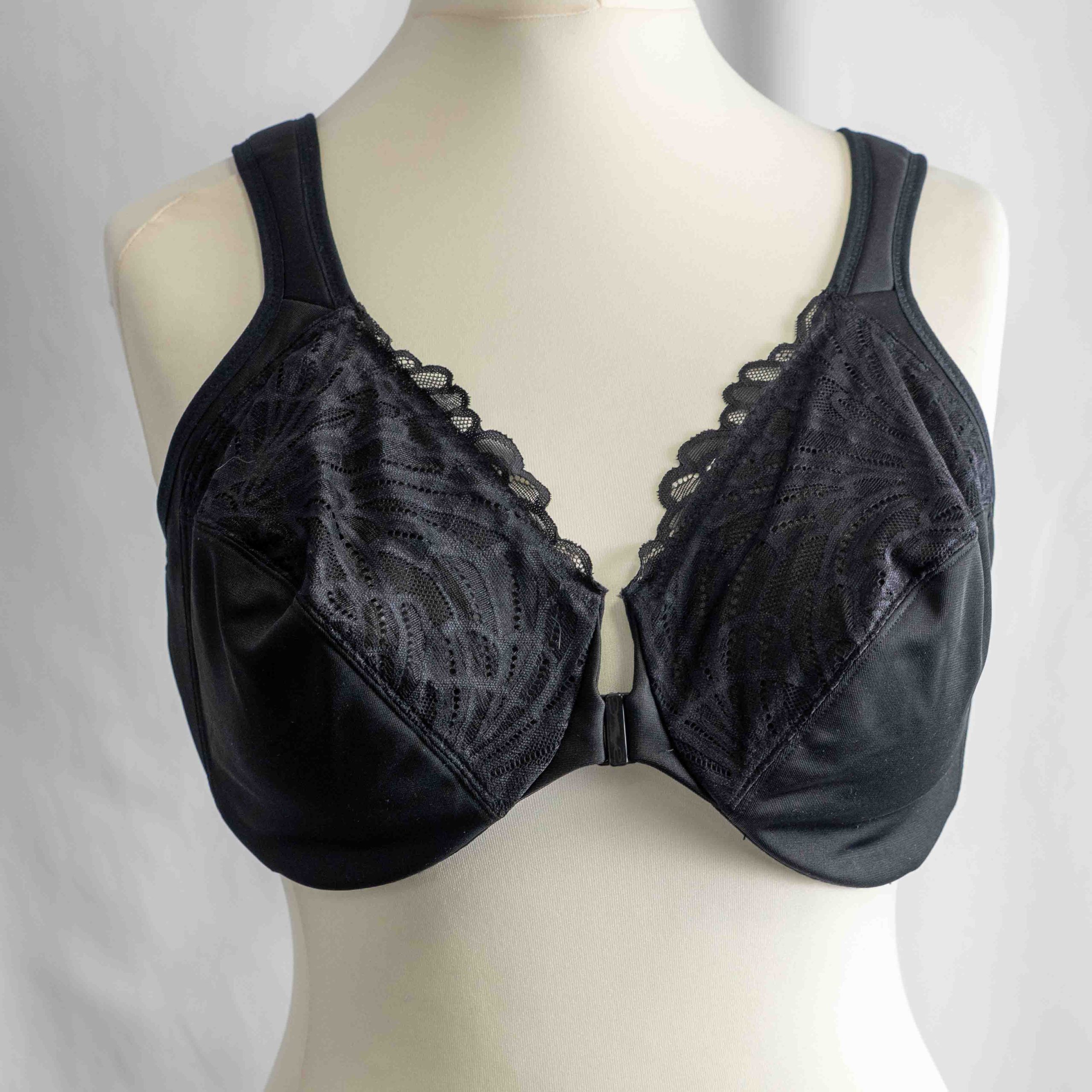 Meleneca Black Lace Support Bra UK 44C NWT