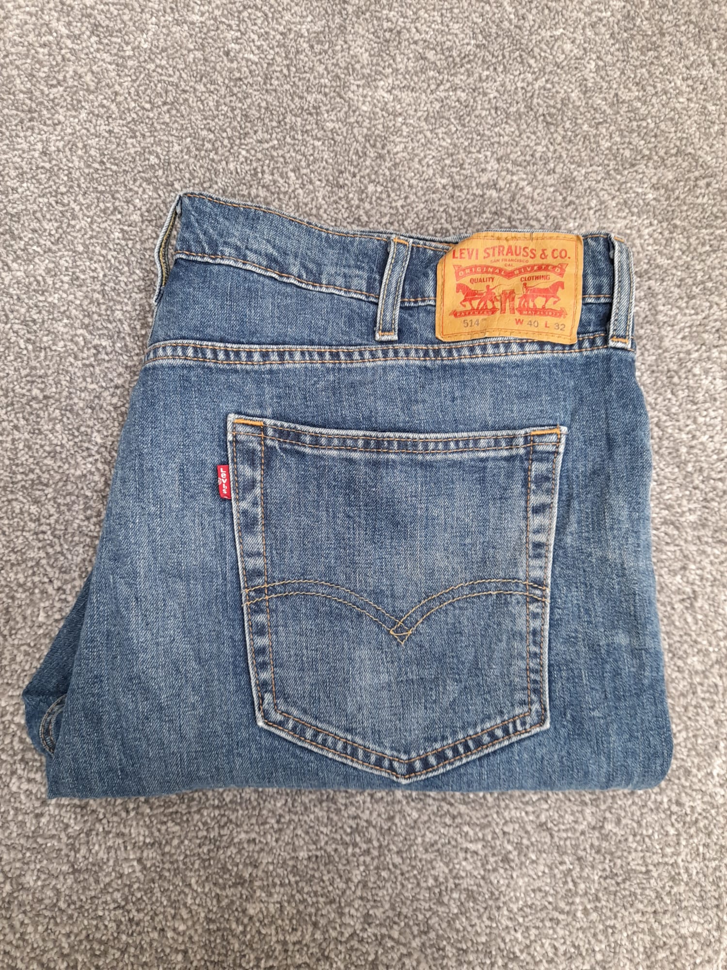 Levi's Blue Denim 514 Regular Fit Jeans Red Tab 40" image 2