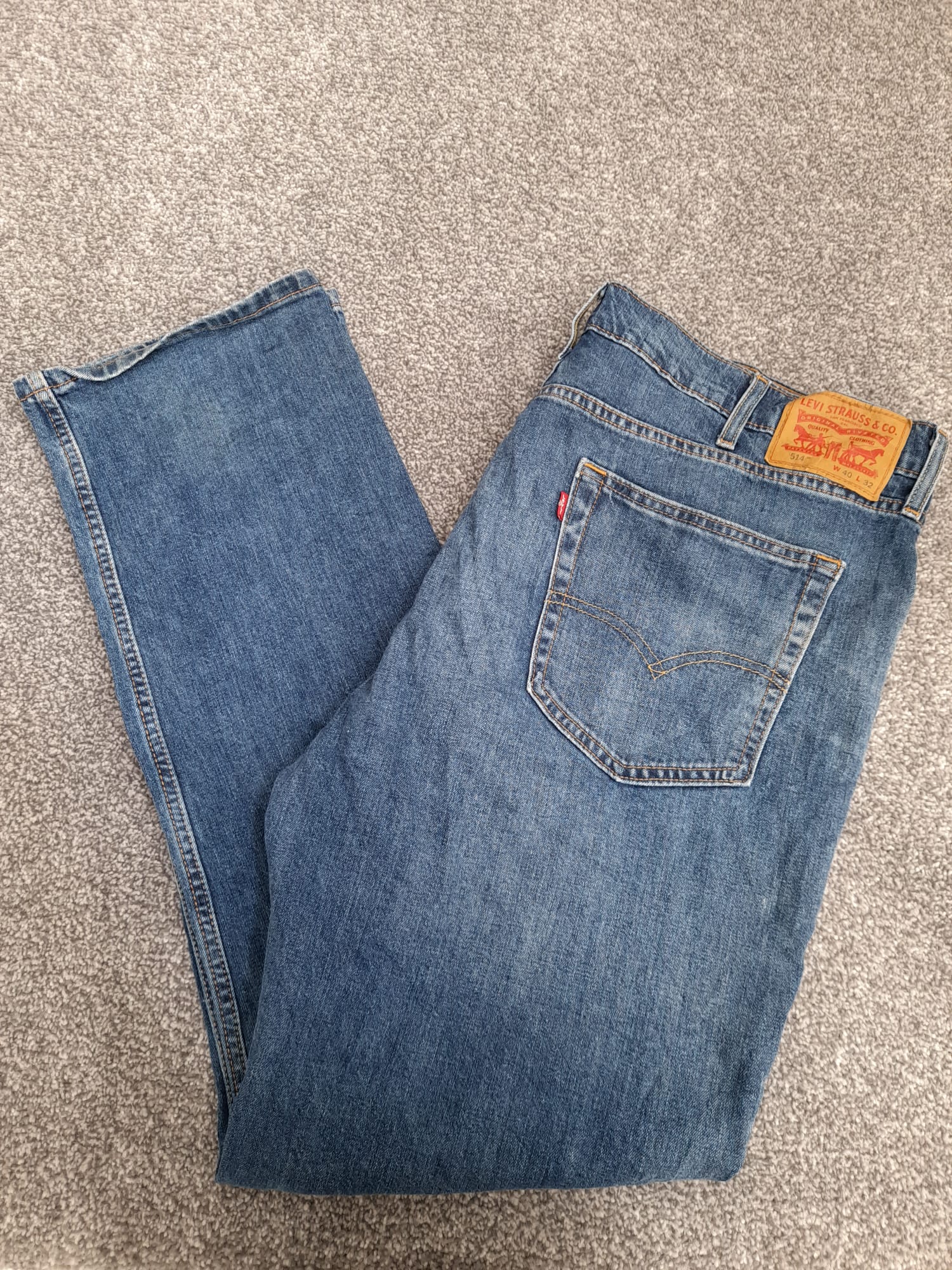 Levi's Blue Denim 514 Regular Fit Jeans Red Tab 40" image 4