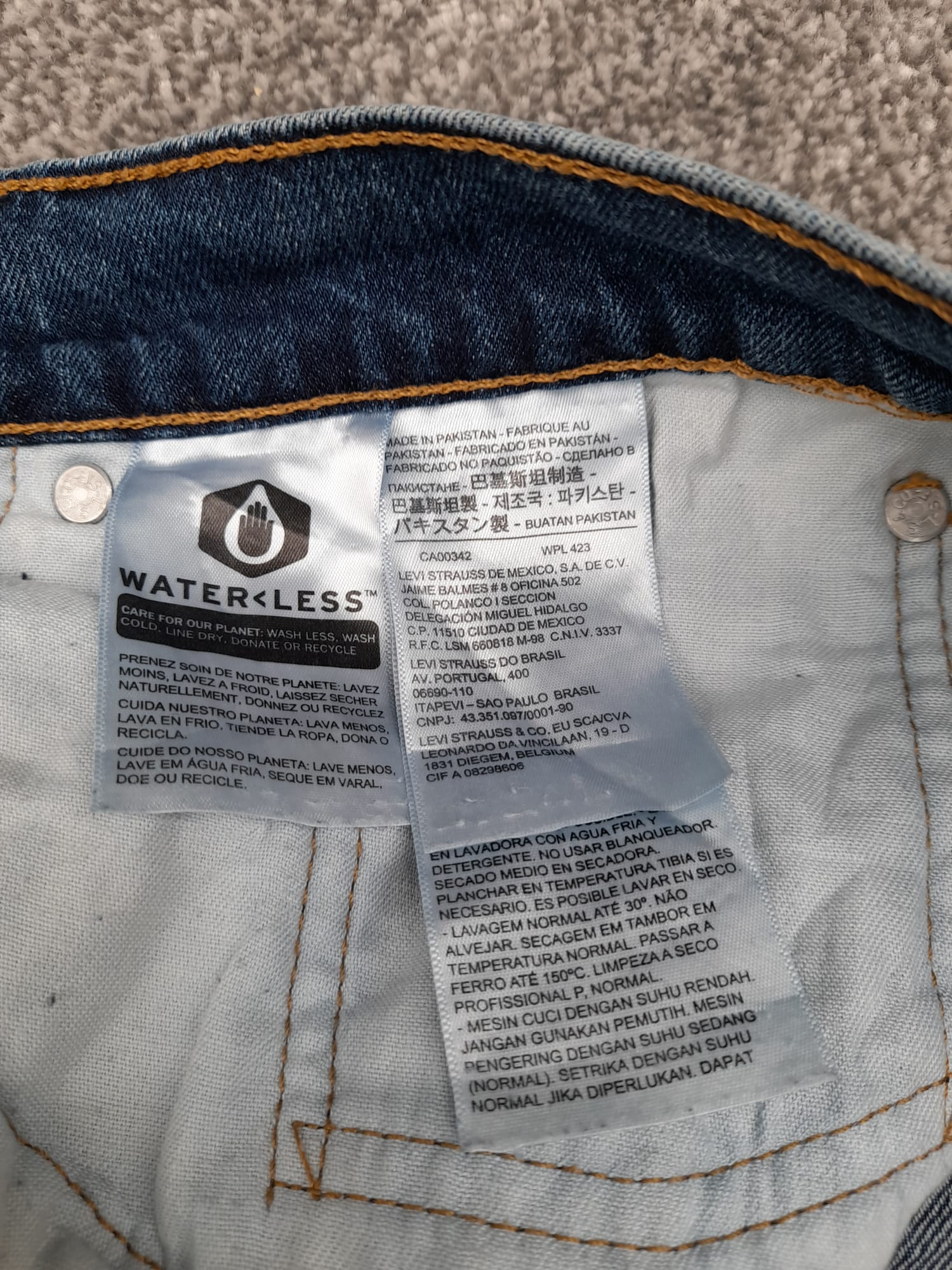 Levi's Blue Denim 514 Regular Fit Jeans Red Tab 40" image 7