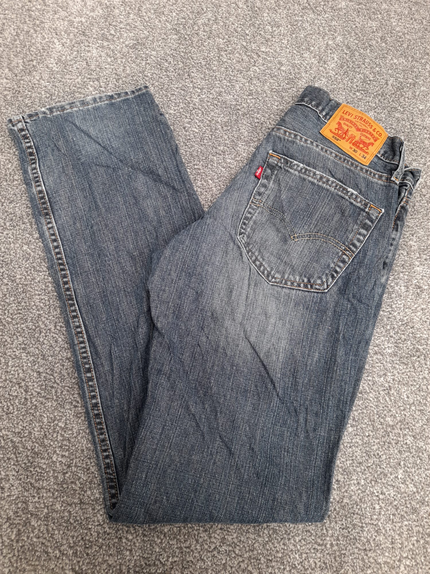 Levi's Blue 559 Loose Fit Denim Jeans Red Tab 30" image 3