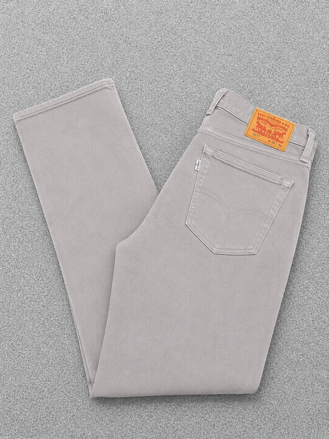 Levi's Grey Denim 511 Slim Fit Jeans White Tab 32"
