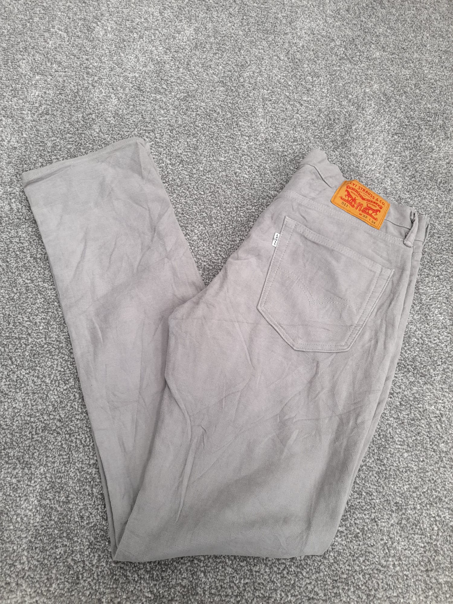 Levi's Grey Denim 511 Slim Fit Jeans White Tab 32" image 2