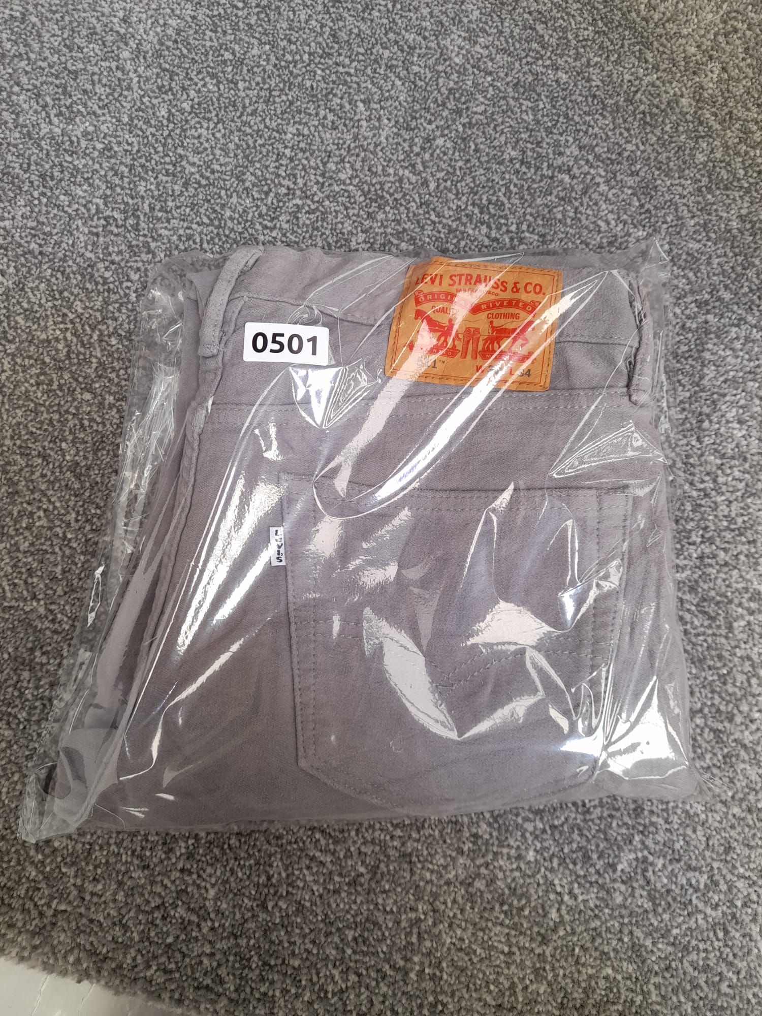 Levi's Grey Denim 511 Slim Fit Jeans White Tab 32" image 7