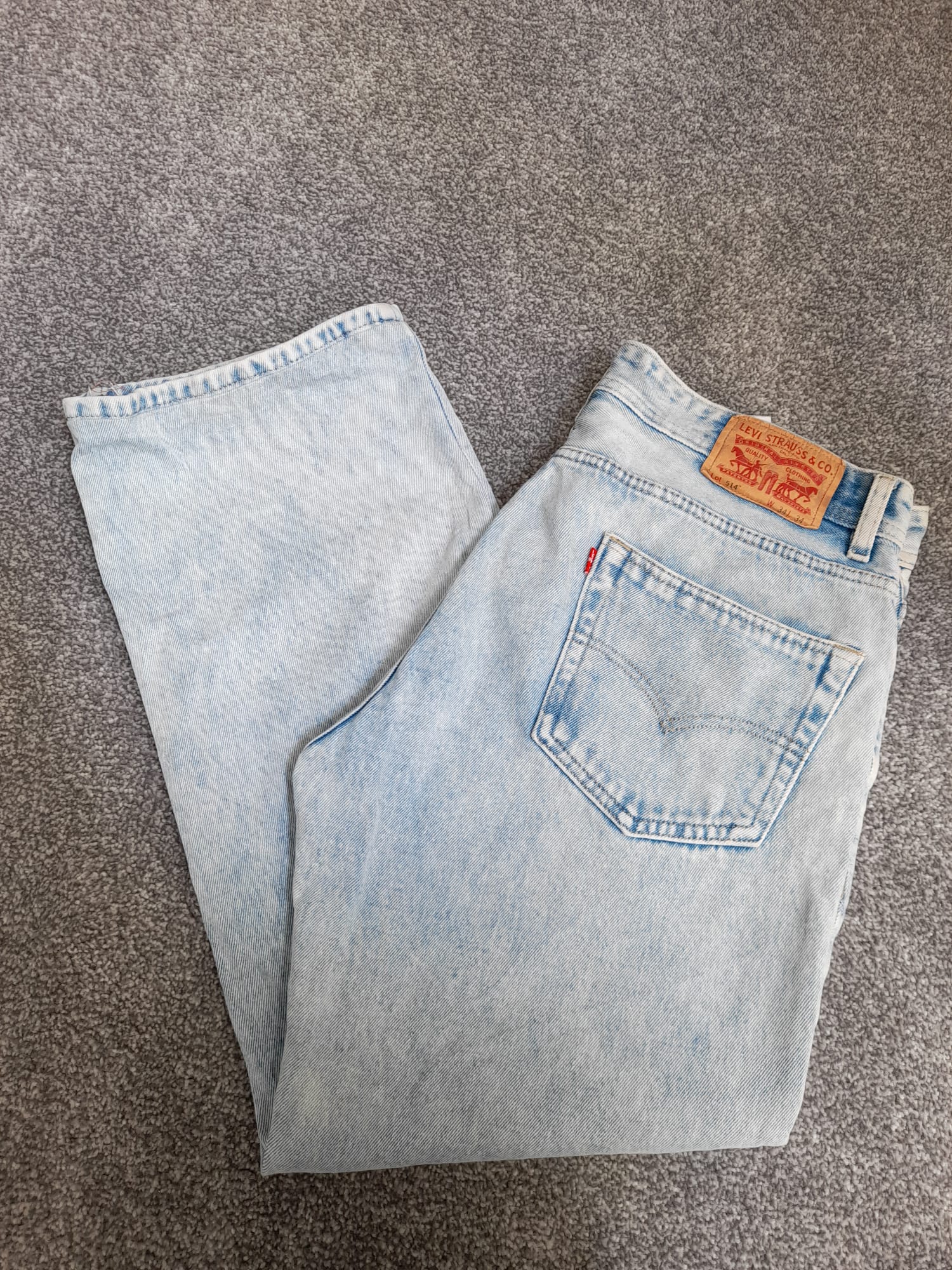 Levi's Light Blue 514 Slim Fit Jeans Red Tab 34" image 2