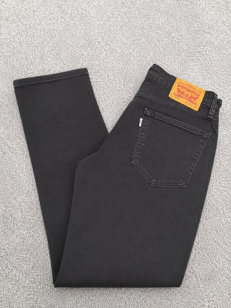 Levi's Black 514 Slim Straight Jeans White Tab 29"