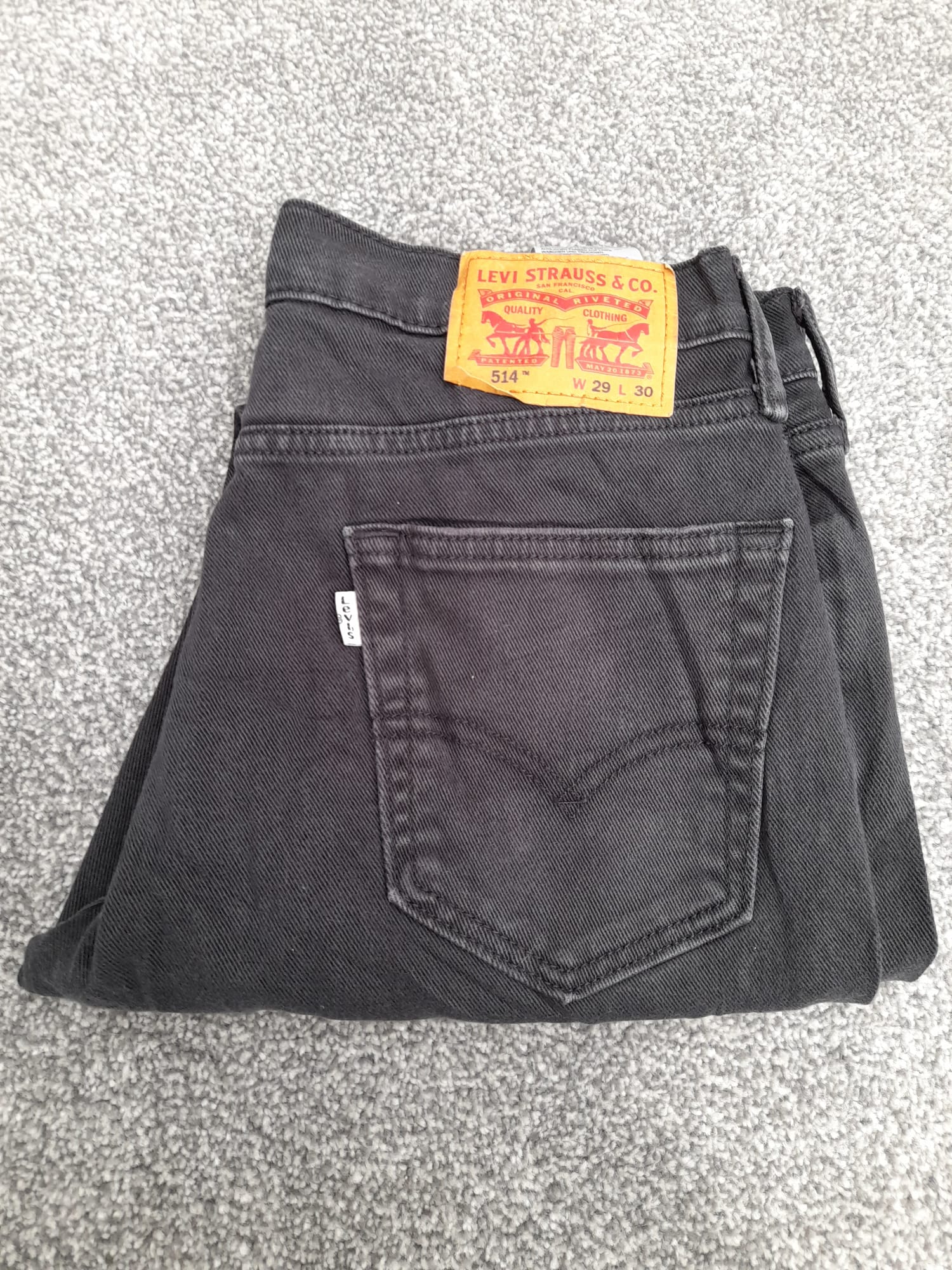 Levi's Black 514 Slim Straight Jeans White Tab 29" image 2