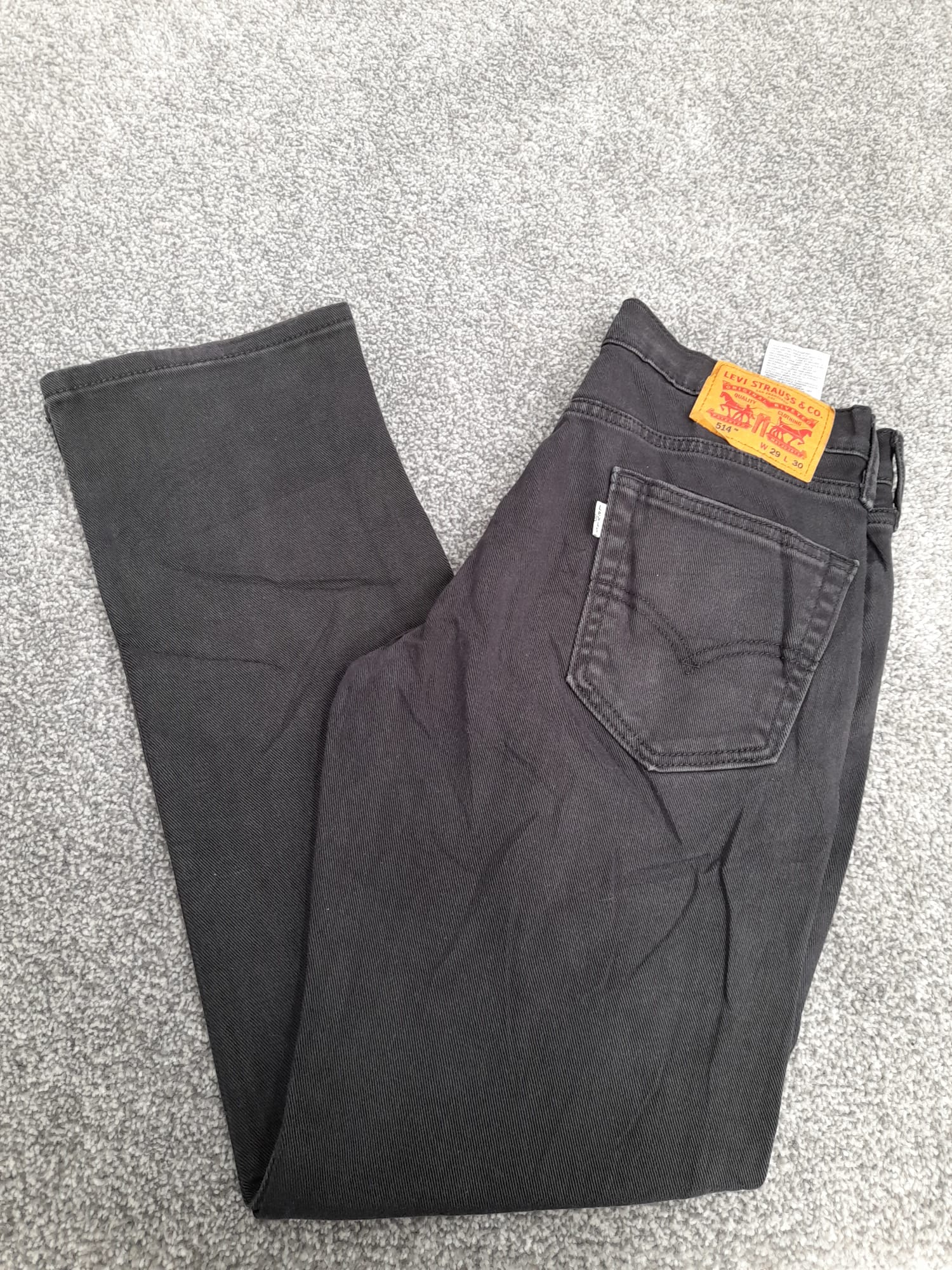 Levi's Black 514 Slim Straight Jeans White Tab 29" image 3