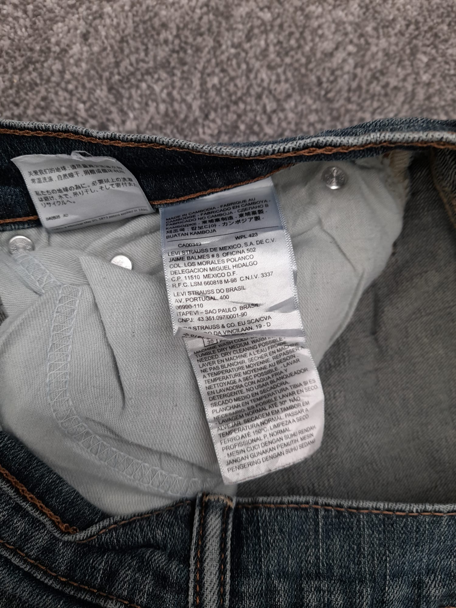 Levi's Blue Stripe Pattern Denim Jeans Red Tab 34" image 6